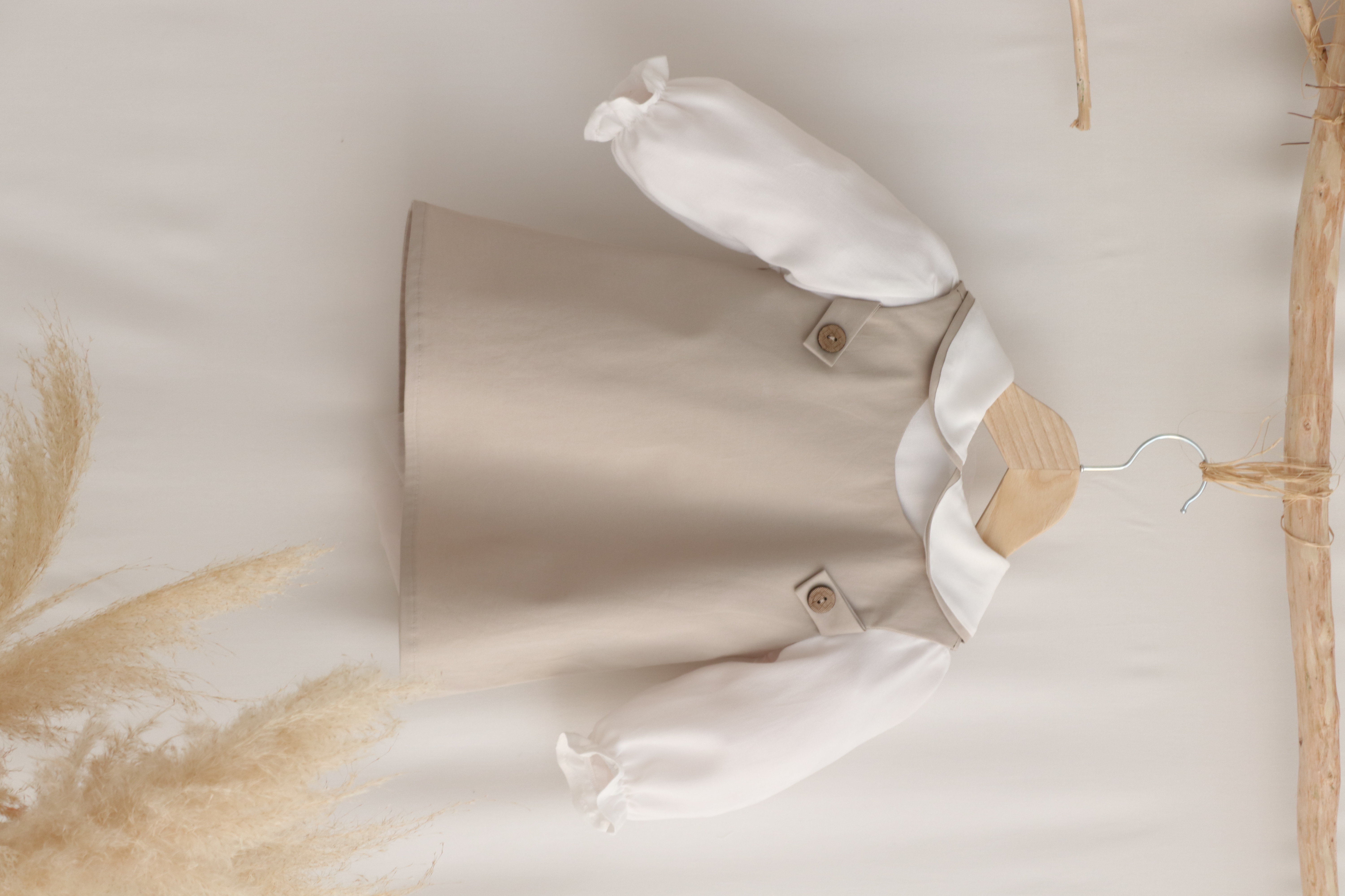 Daisy Bej Renk Dokuma Kız Çocuk Elbise