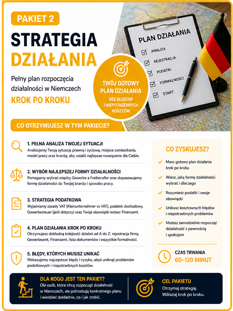 🟡 Pakiet: Strategia i ustawienie działalności w Niemczech