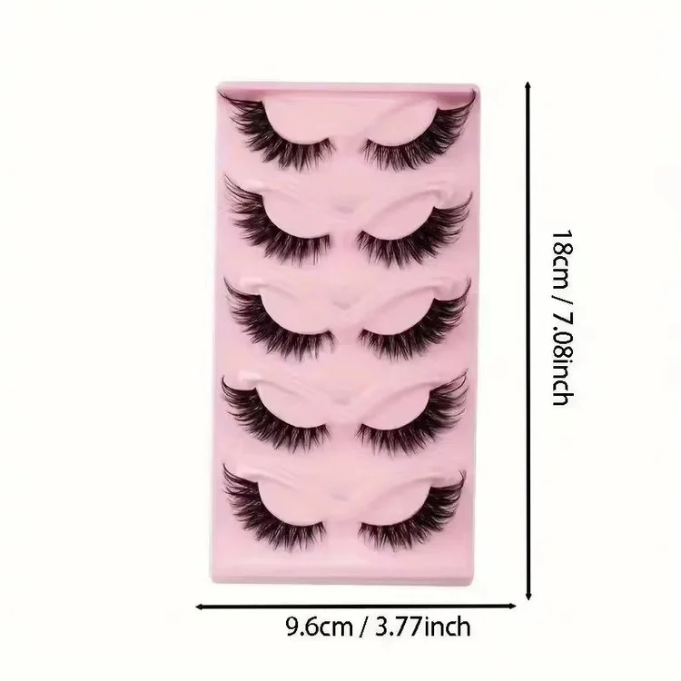 5 Pairs Cat Eye Lashes Faux Eyelashes