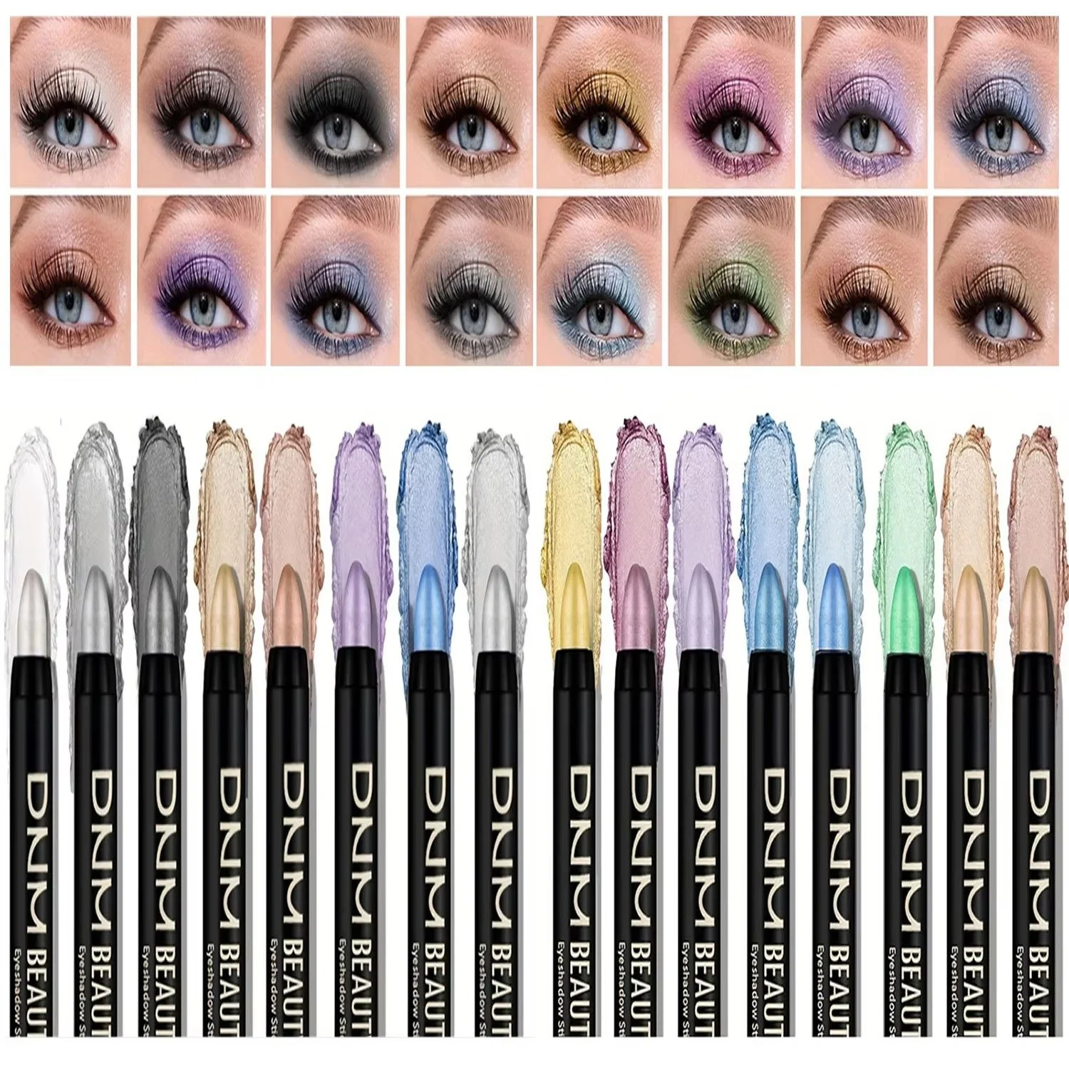 16 Colors Pearlescent Eyeliner, Waterproof Eye Makeup