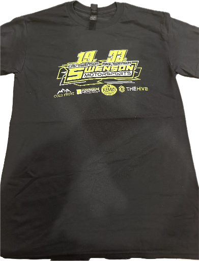 Swenson Motorsports Black T-Shirt - Black and Fluorescent Yellow 