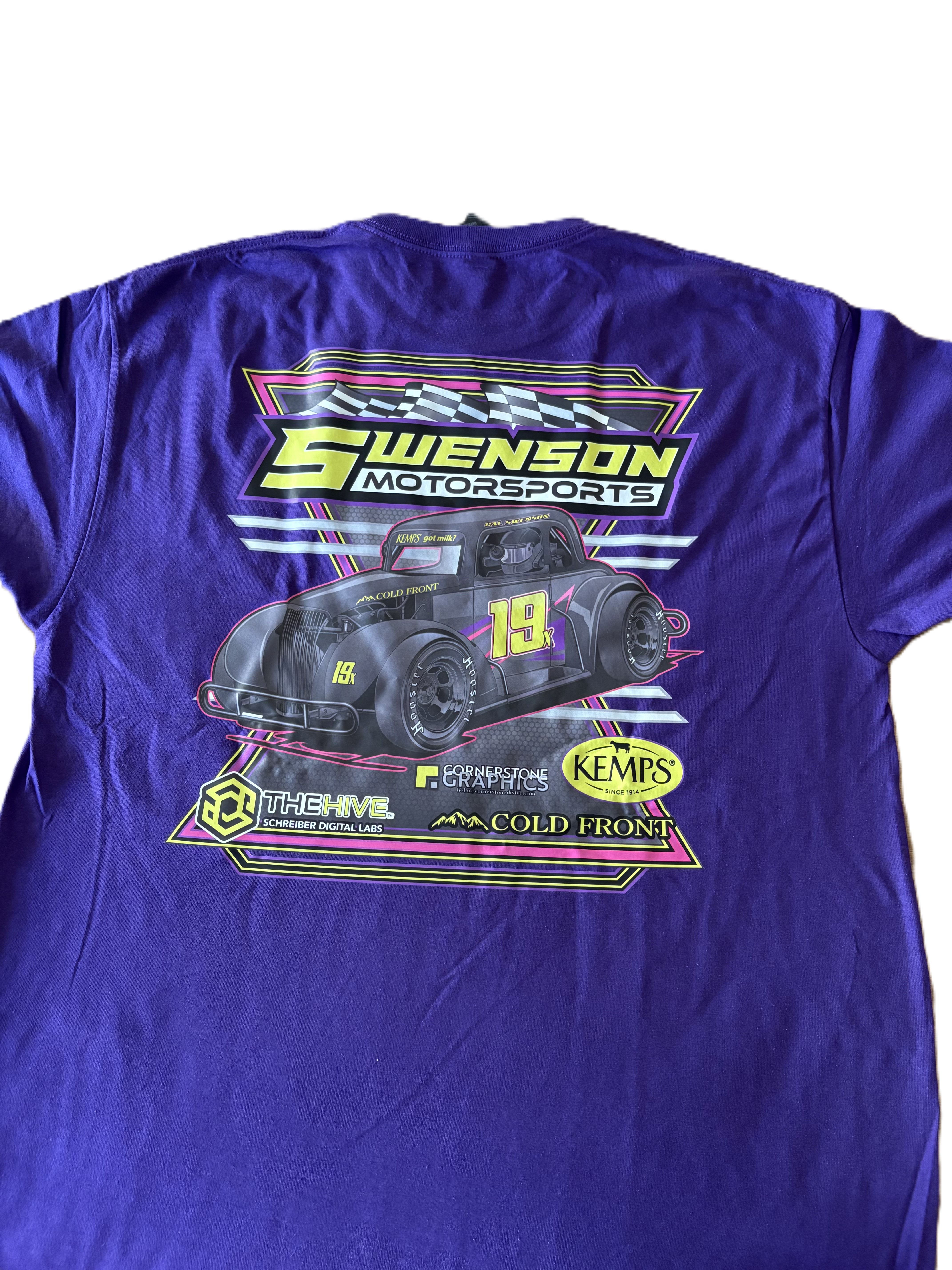 Swenson Motorsports T-Shirt - Purple and Athletic Gold/Yellow