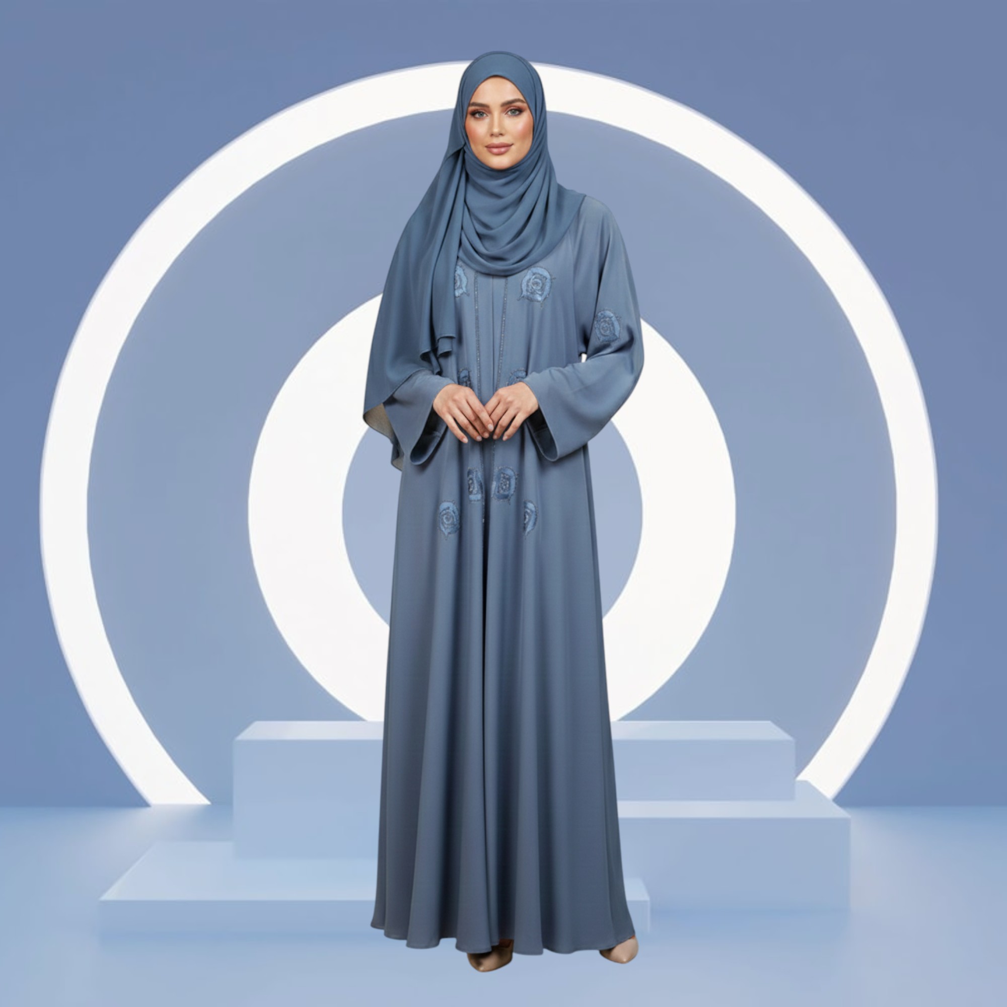 Elegant Blue Abaya