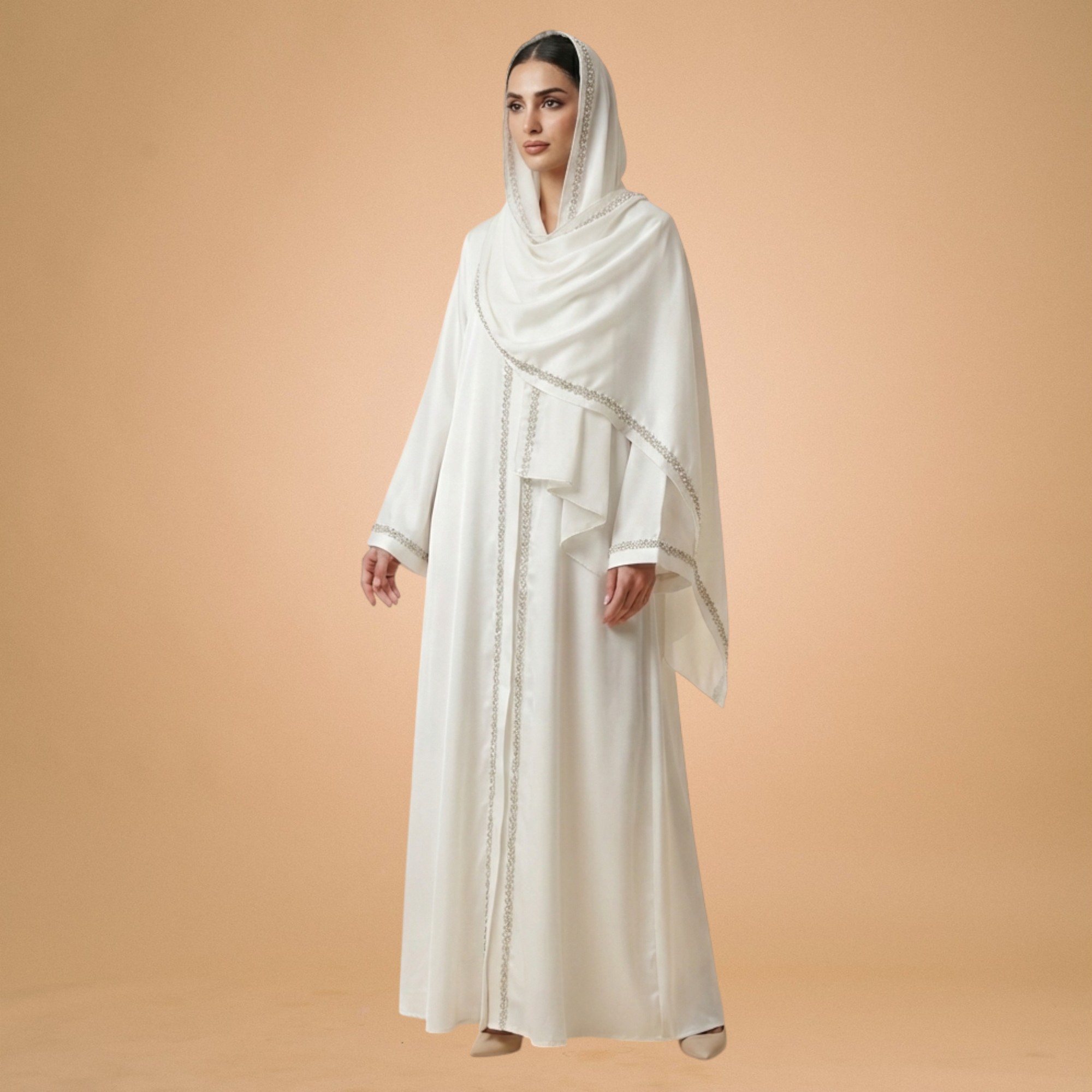 Elegant White Abaya