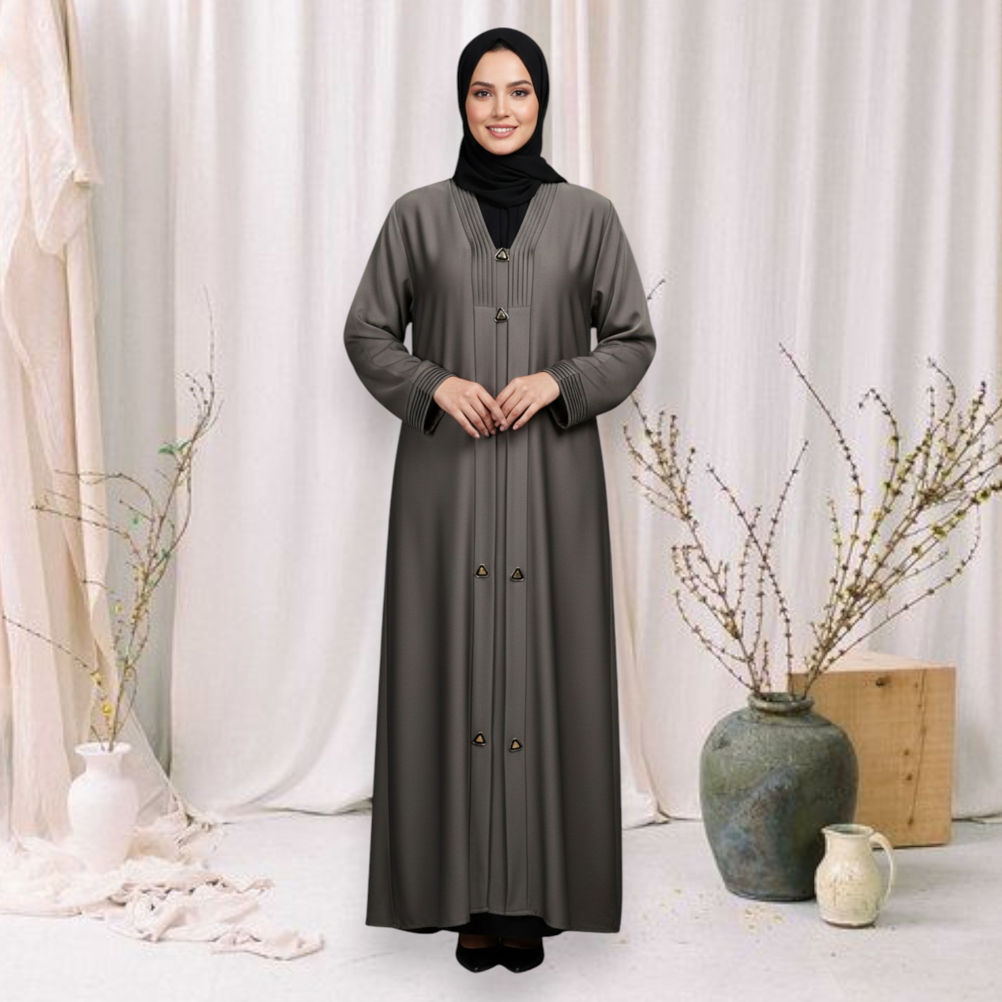 Elegant Grey Abaya