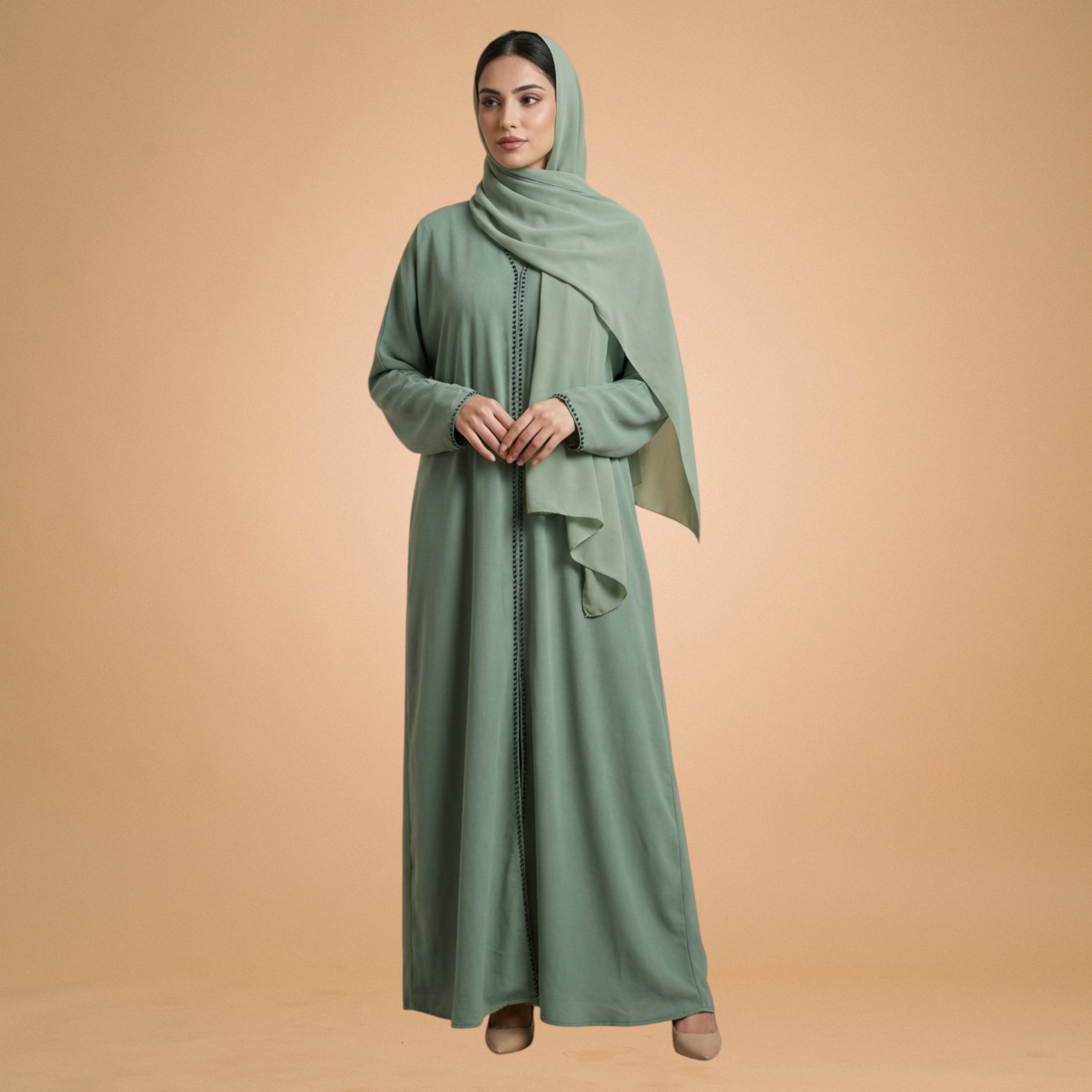Elegant Mint Green Abaya