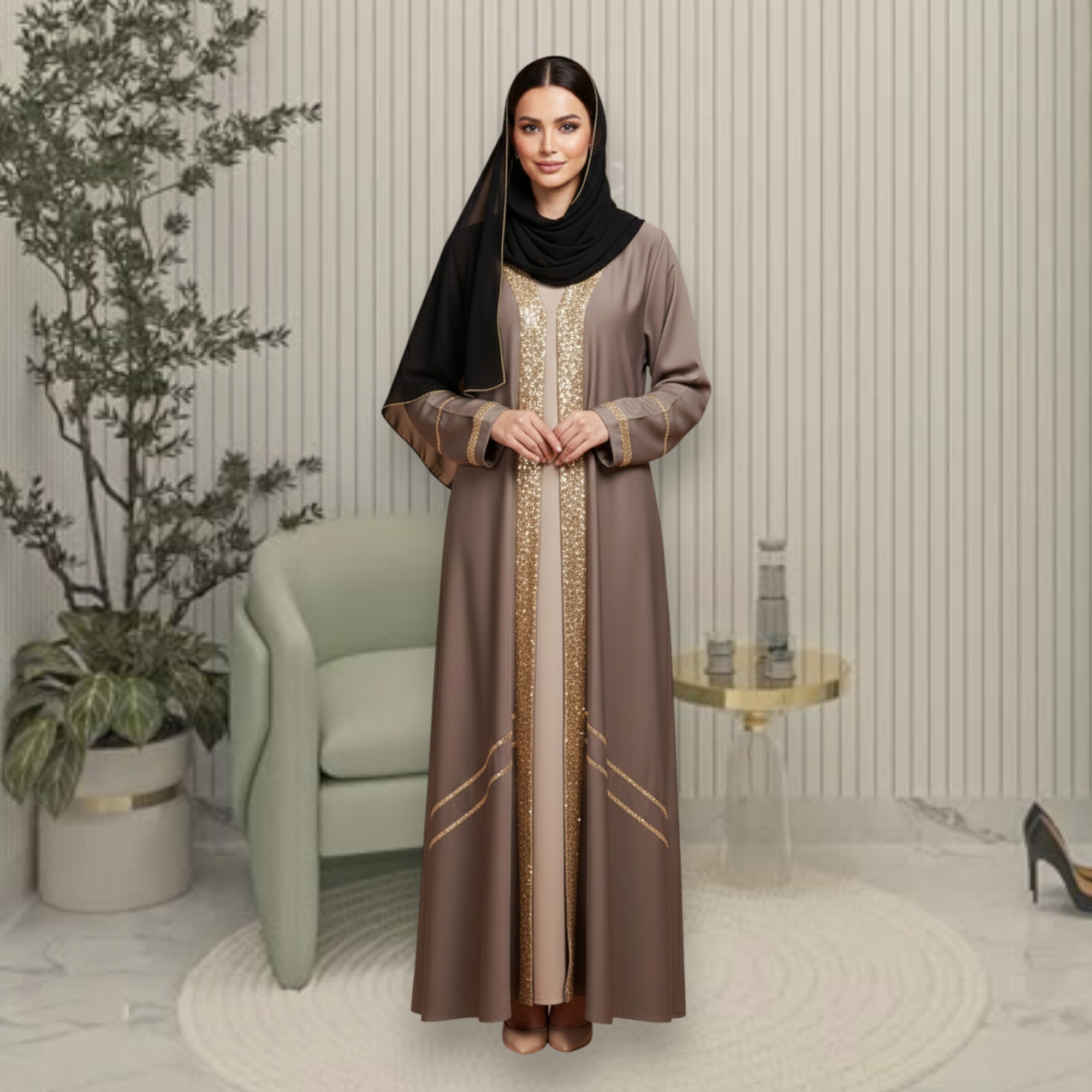 Elegant Embroidered Abaya