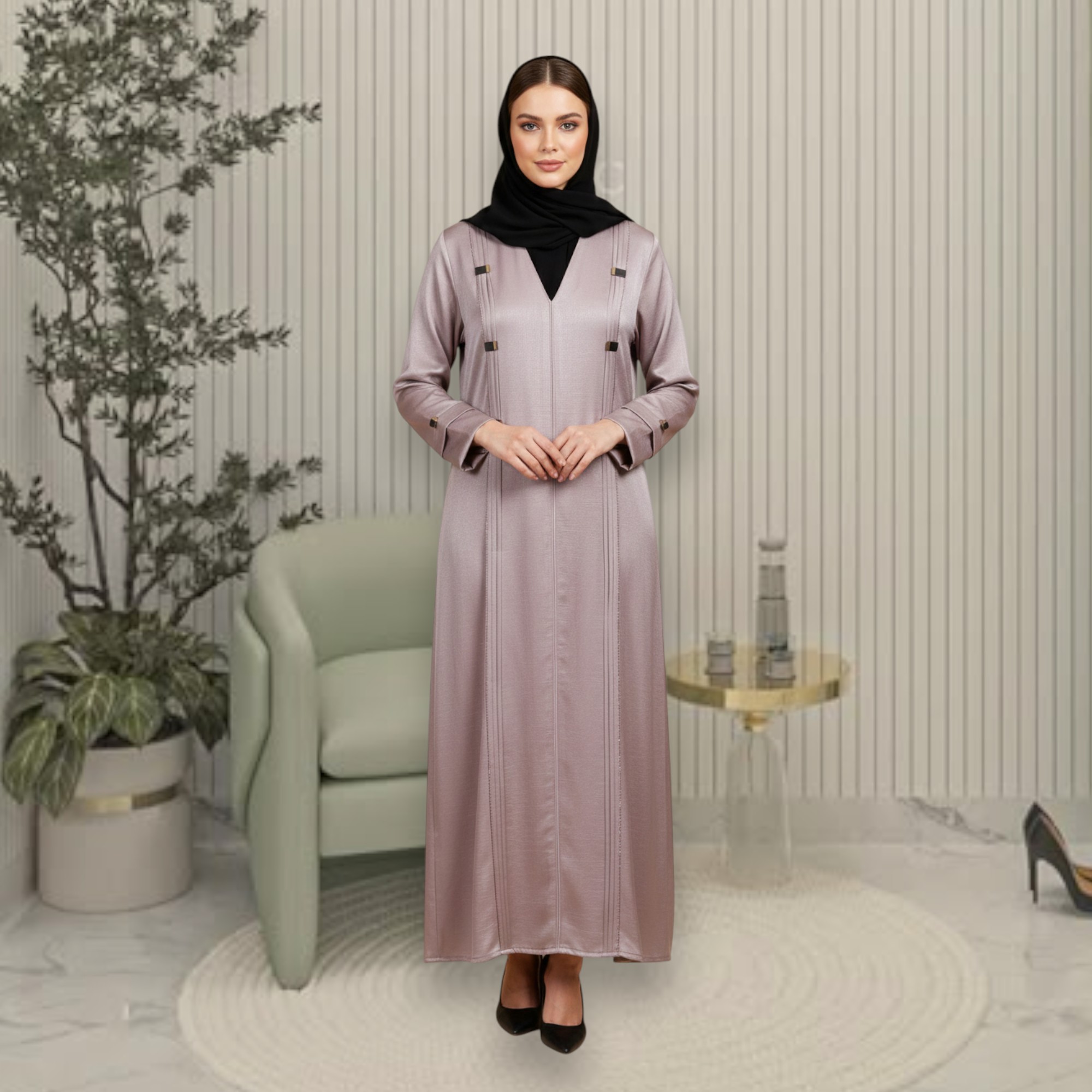 Elegant Satin Abaya