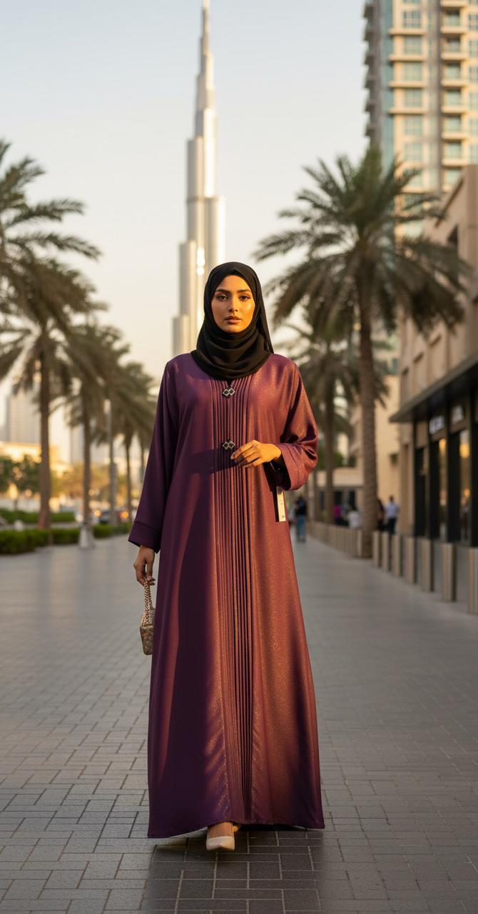 Elegant Purple Abaya