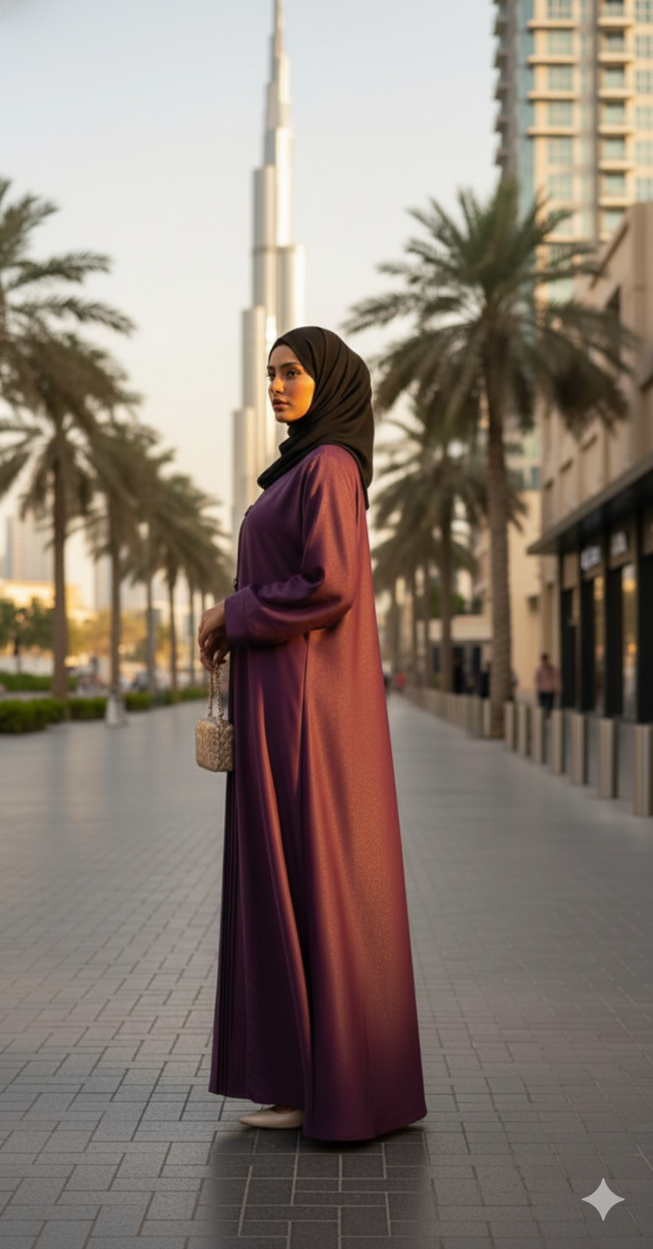 Elegant Purple Abaya