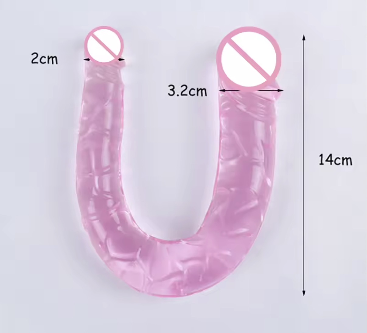 Dildo doble pequeño de gel rosa