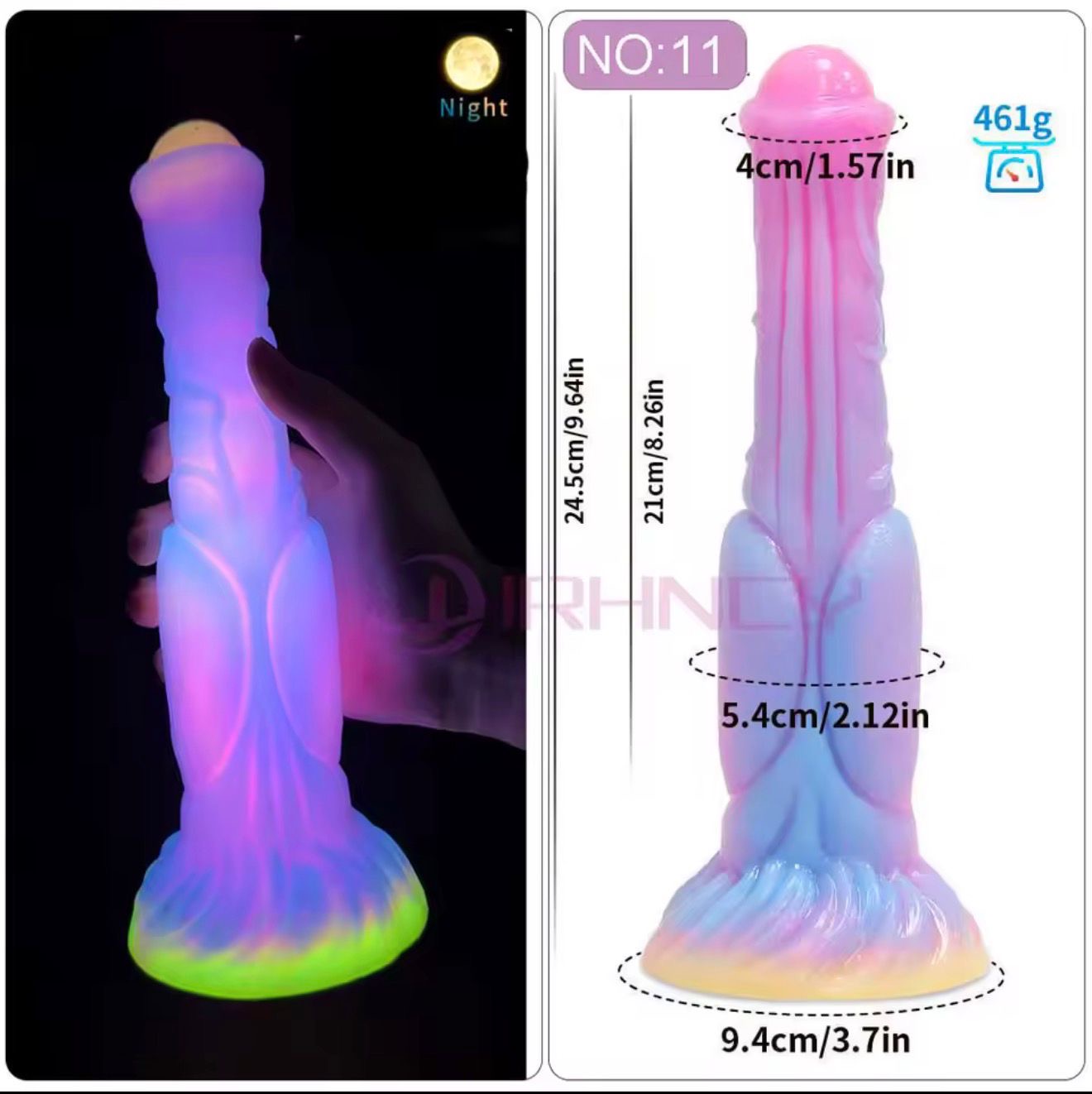 Dildo luminoso con ventosa