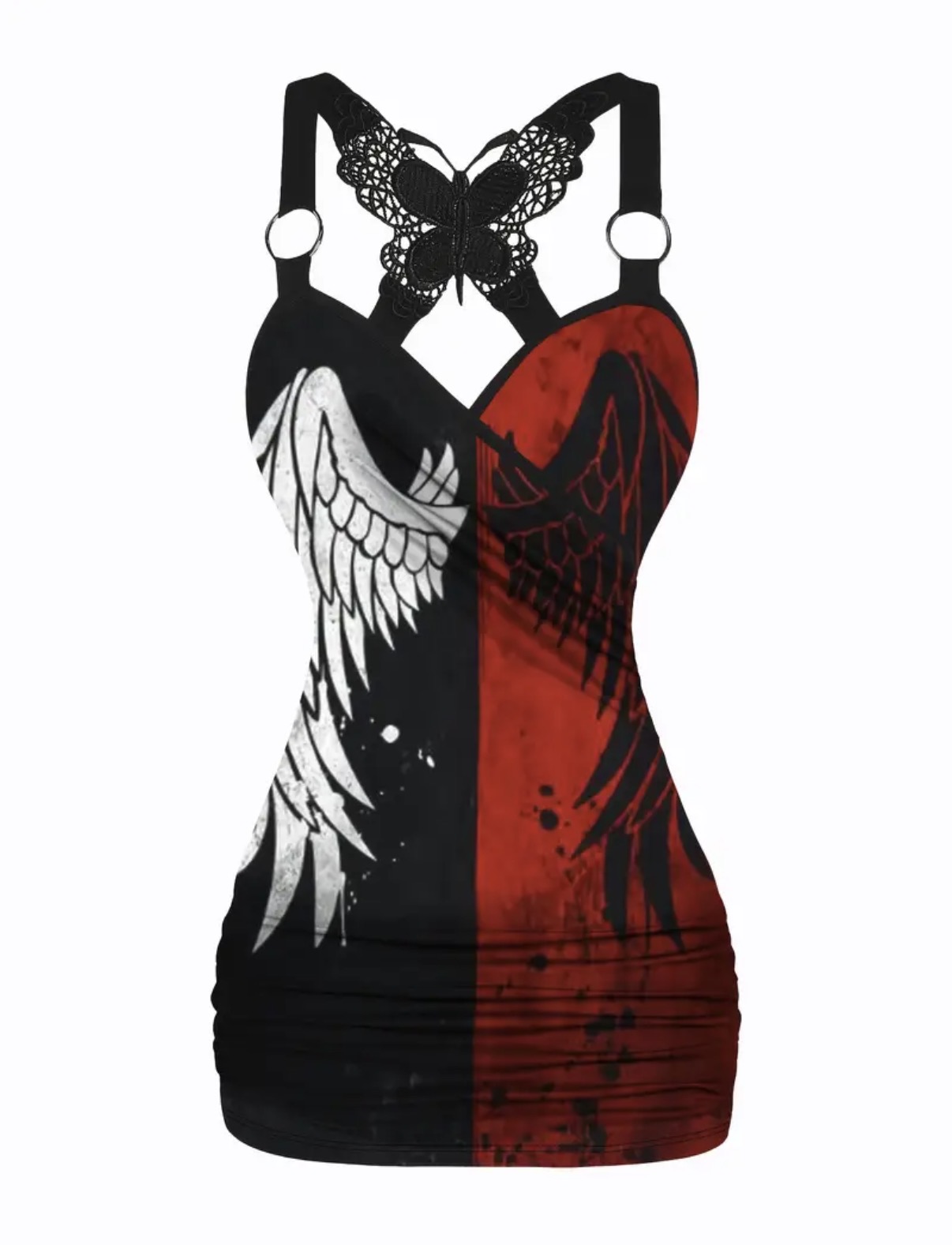 Vestido Dual Alas Ángel y Demonio