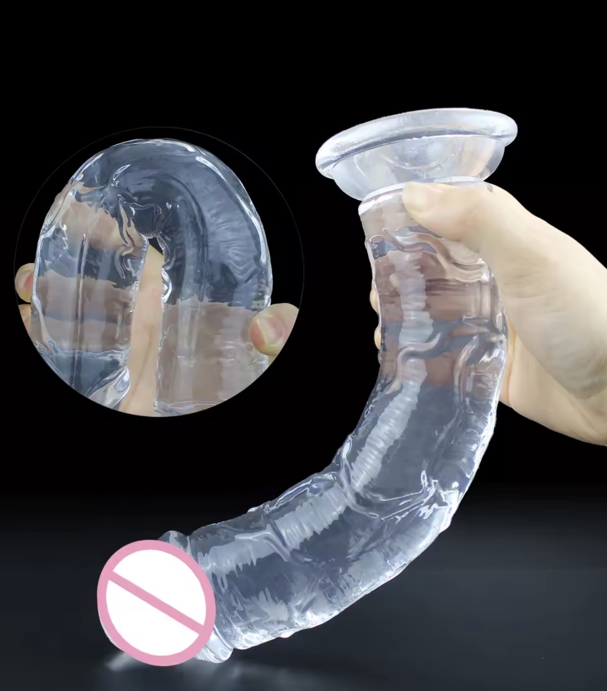 Dildo Transparente con Ventosa