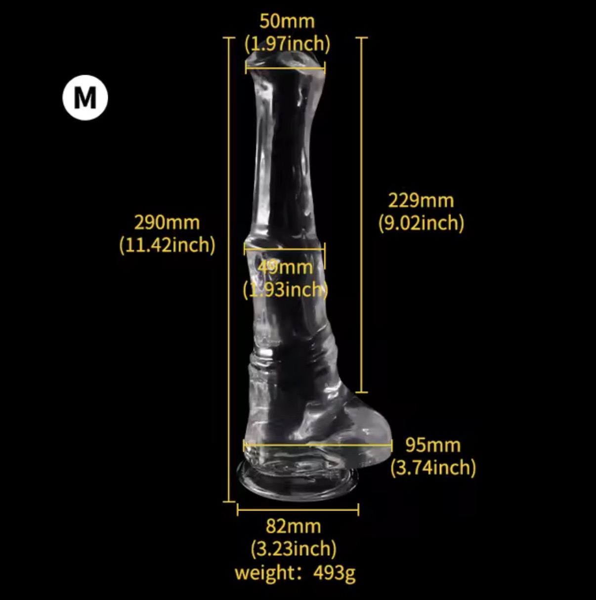 Dildo de silicona anatómico tamaño M