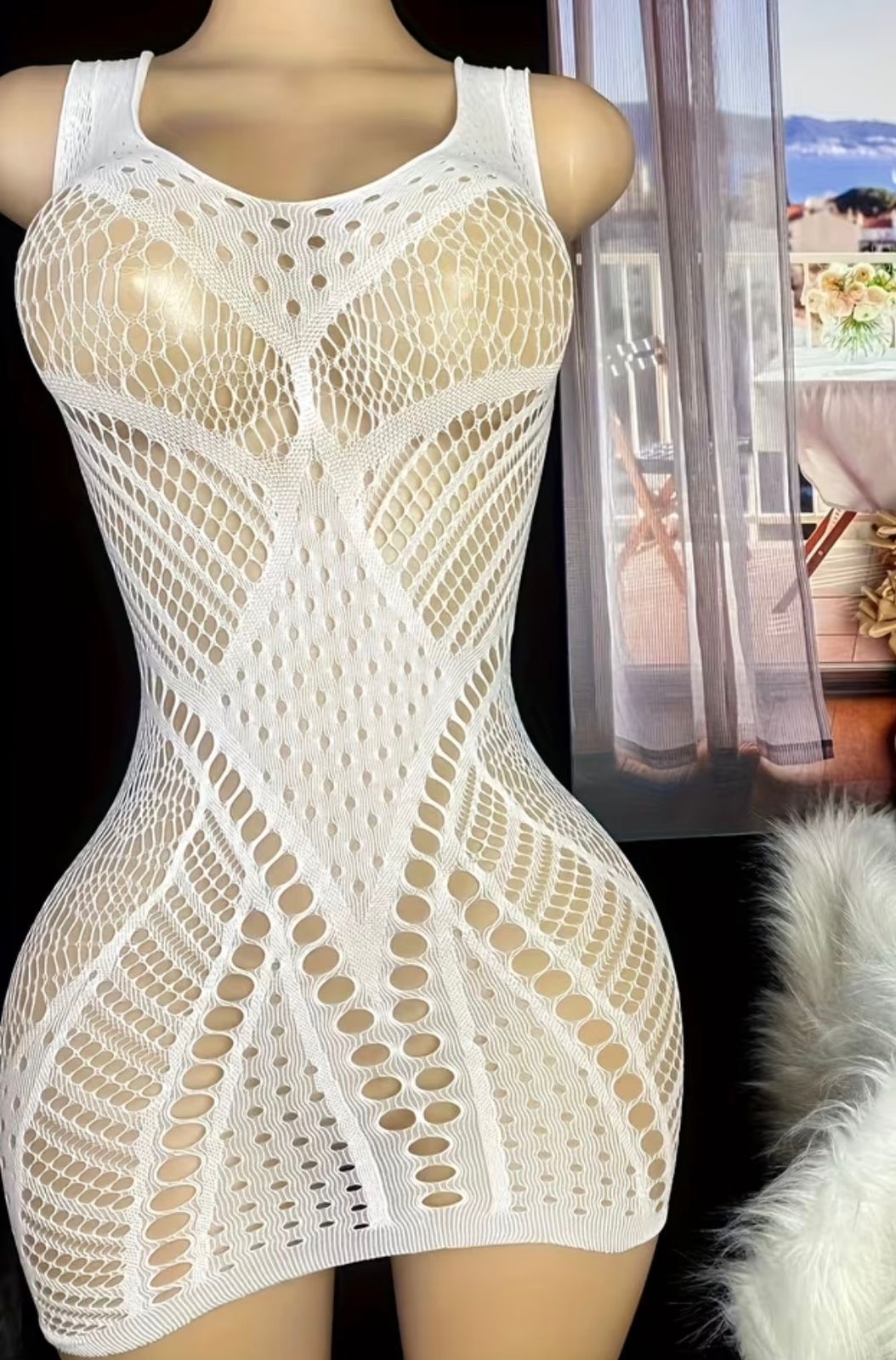 Vestido Transparente Blanco