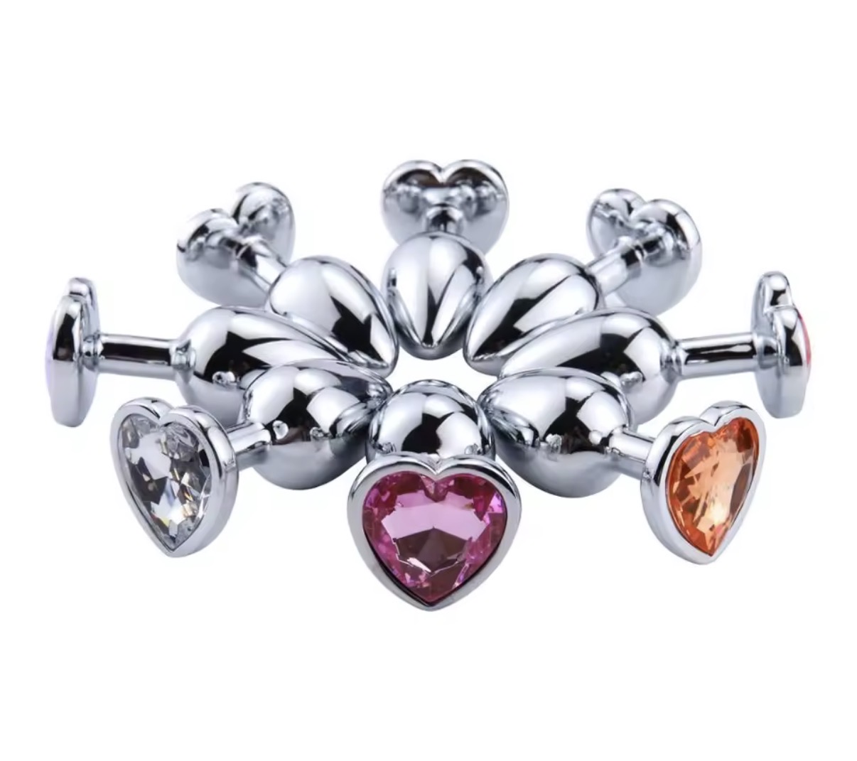Plug anal corazón metálico