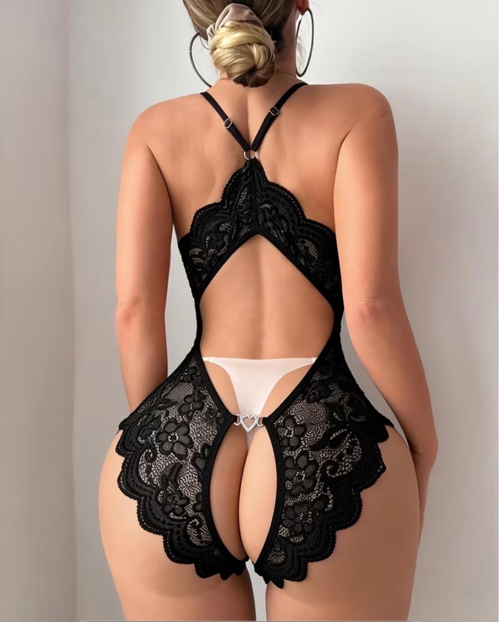 Body de Encaje Negro Sexy