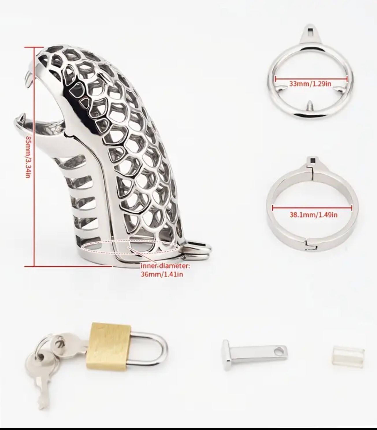 Jaula de castidad metálica Cobra