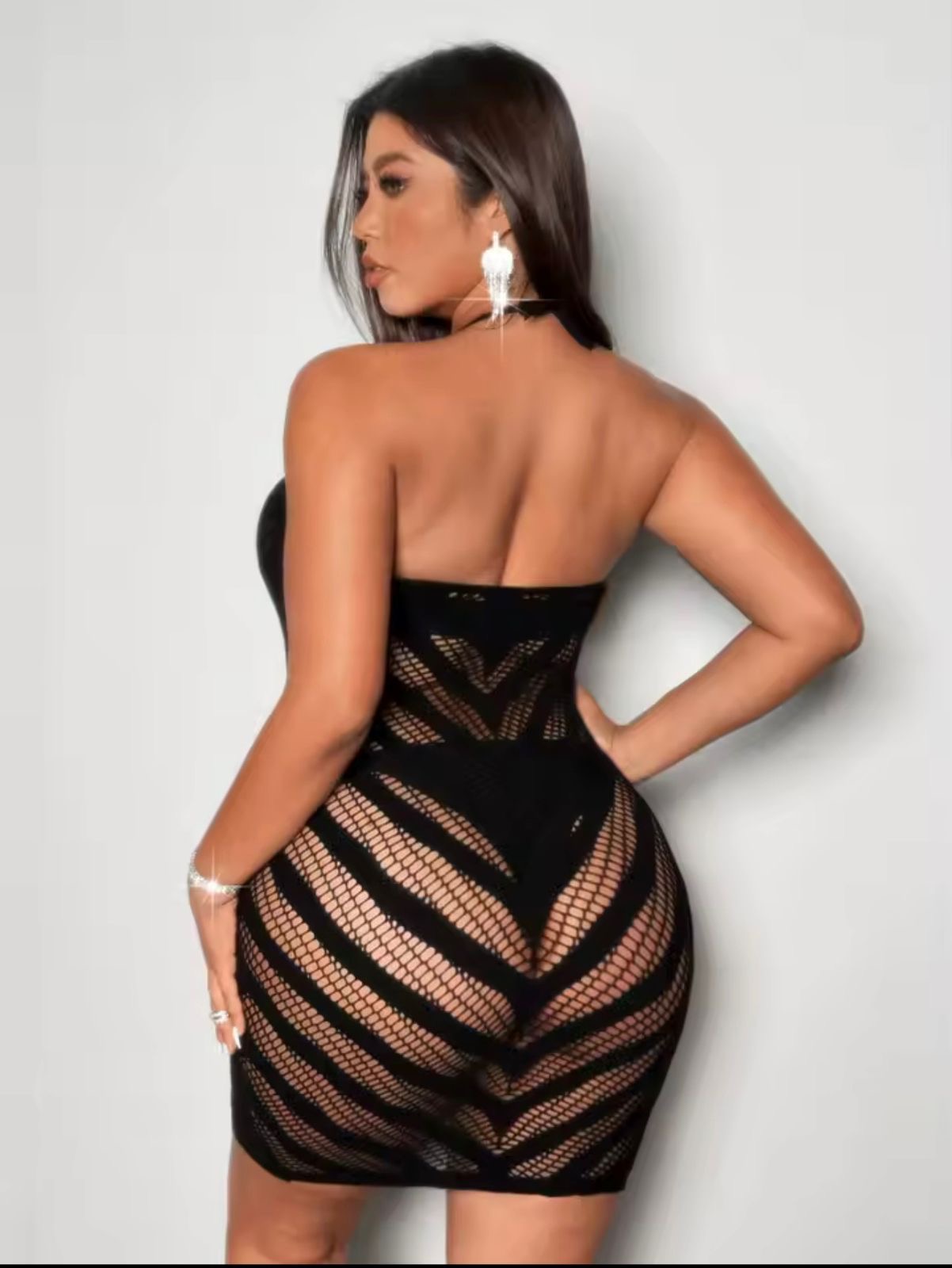 Vestido transparente negro