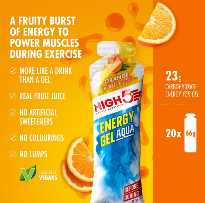 High5 Energy Gel Aqua Orange 20 Pack