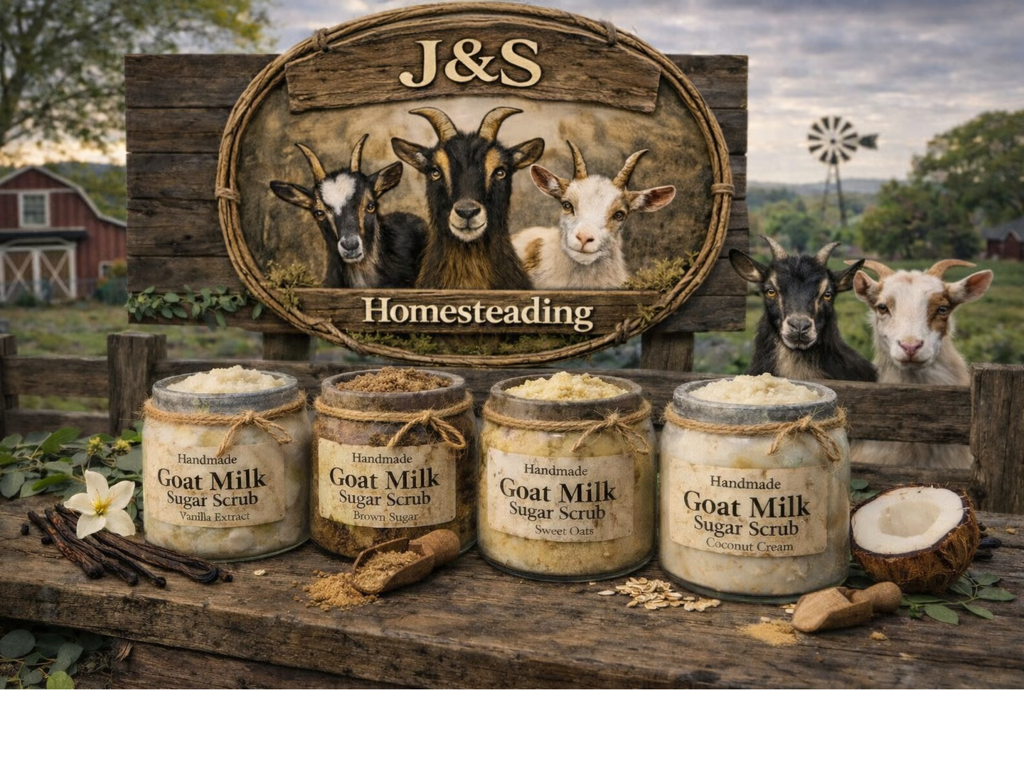 Goat Milk Whipped Sugar Scrub - Oatmeal and Honey
