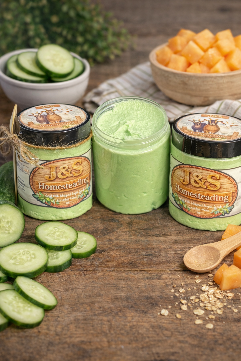 Goat milk whipped sugar scrub -  Cucumber Melon