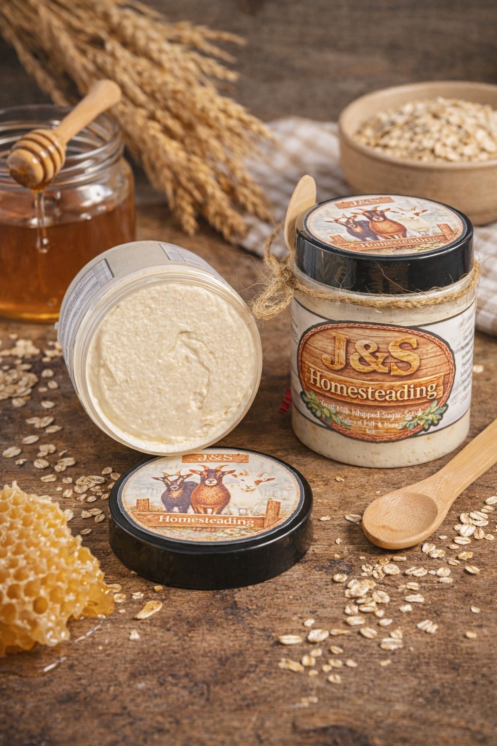 Goat Milk Whipped Sugar Scrub - Oatmeal and Honey