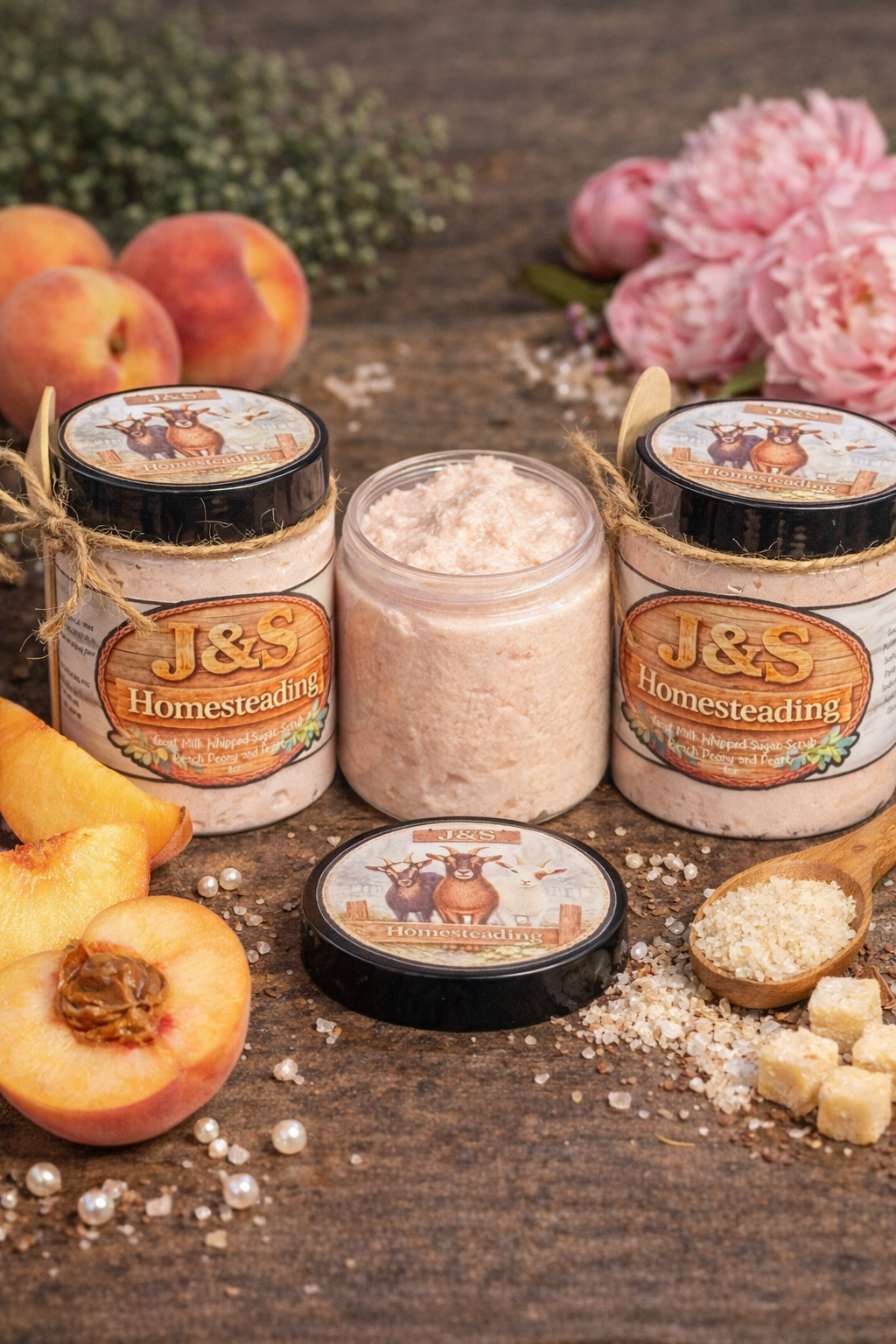 Goat Milk Whipped Sugar Scrub - Peach Peony