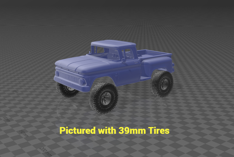 The 63 Bowtie STEPSIDE BODY fits Redcat Ascent32
