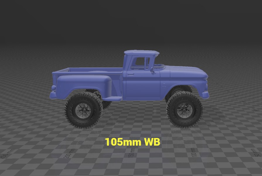 The 63 Bowtie STEPSIDE BODY fits Redcat Ascent32