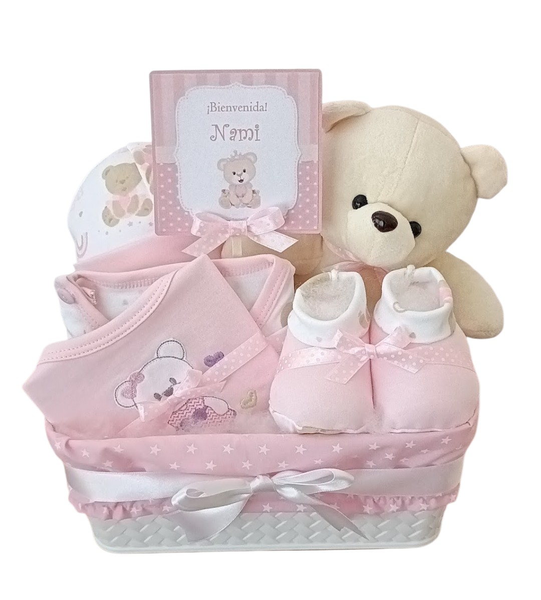 Canasta de regalo por nacimiento bebé niña