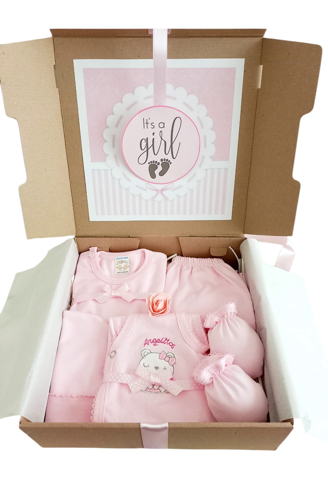 Caja con tapa ajuar bebé niña