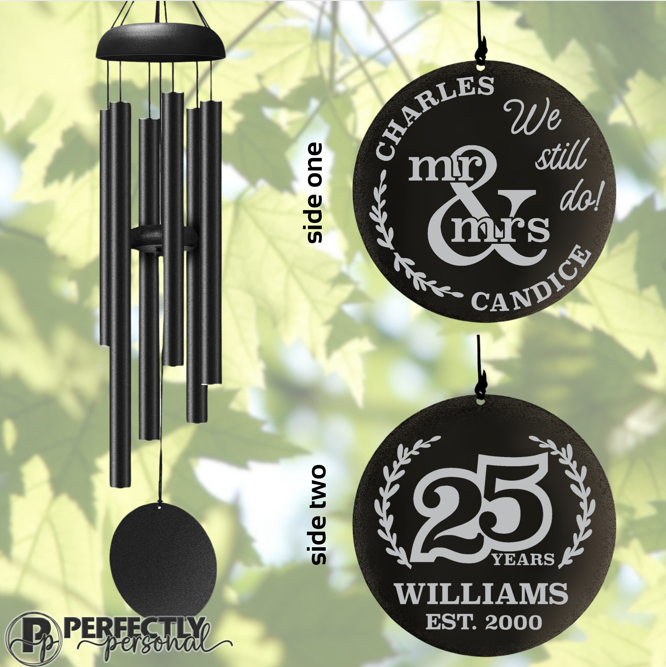 Mr and Mrs anniversary wind chimes