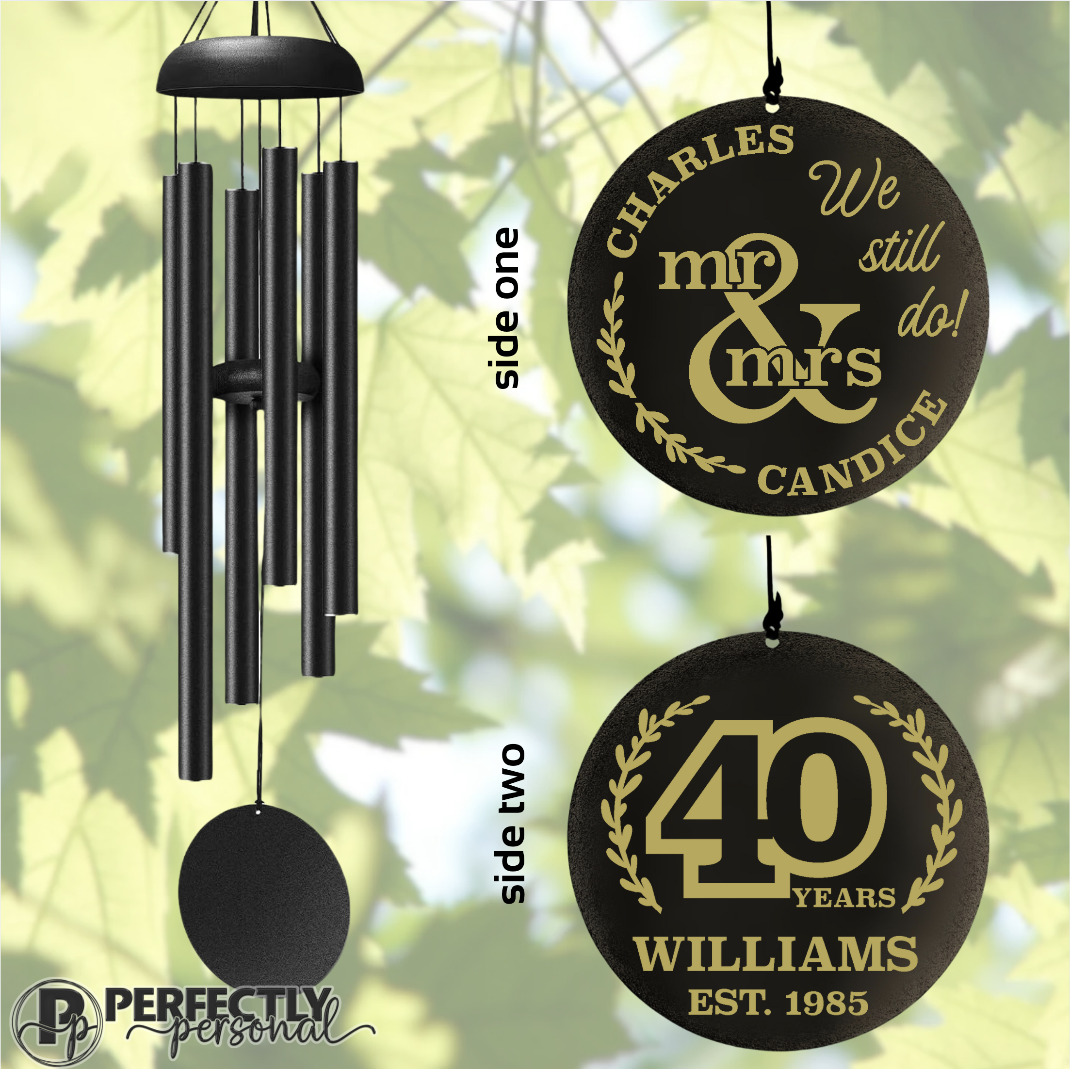 Mr and Mrs anniversary wind chimes