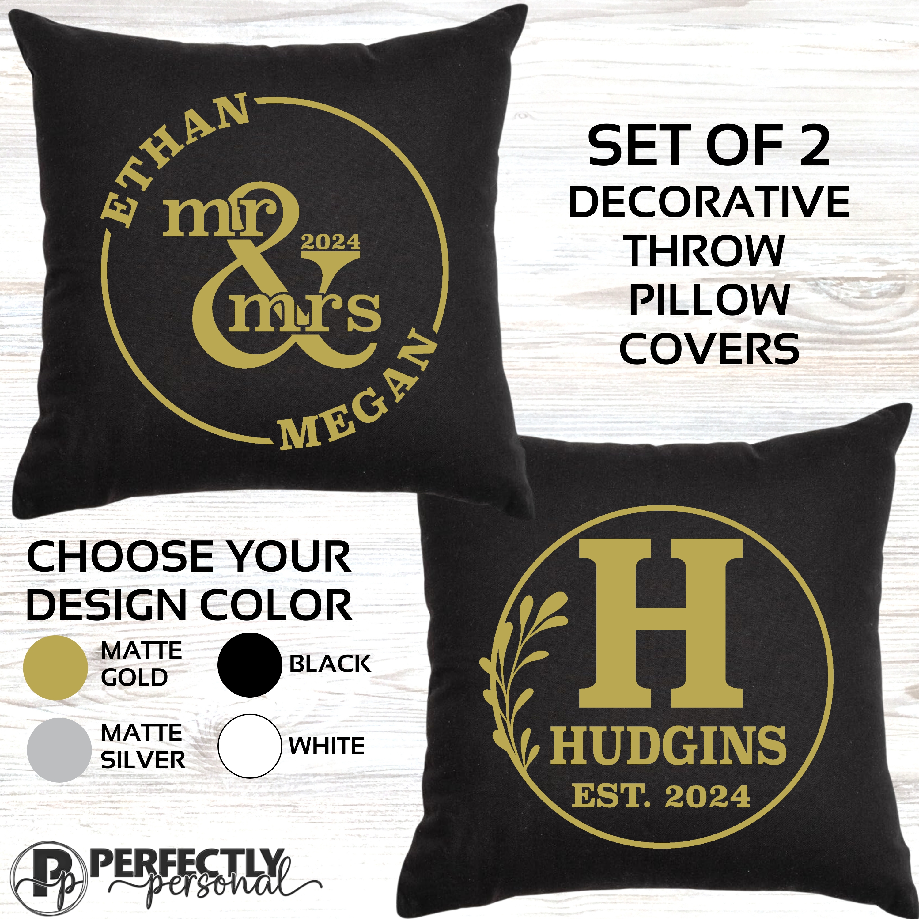 Mr. and Mrs. personalized pillow cases (set of 2)