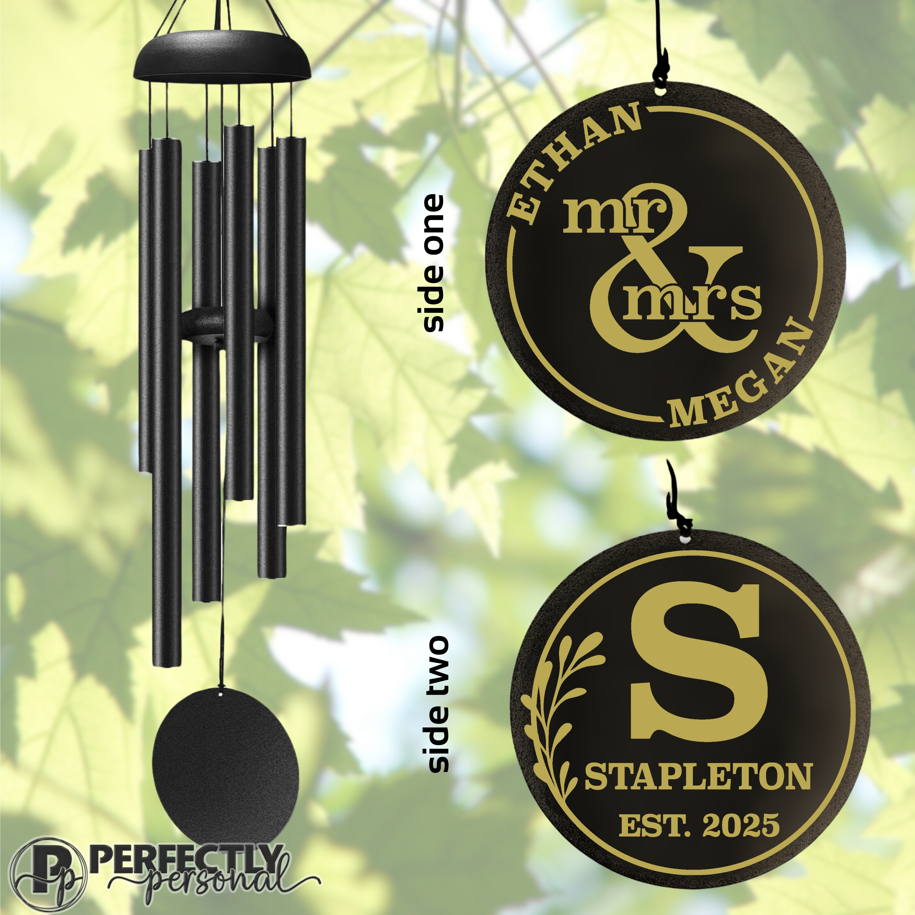 Mr and Mrs wind chimes