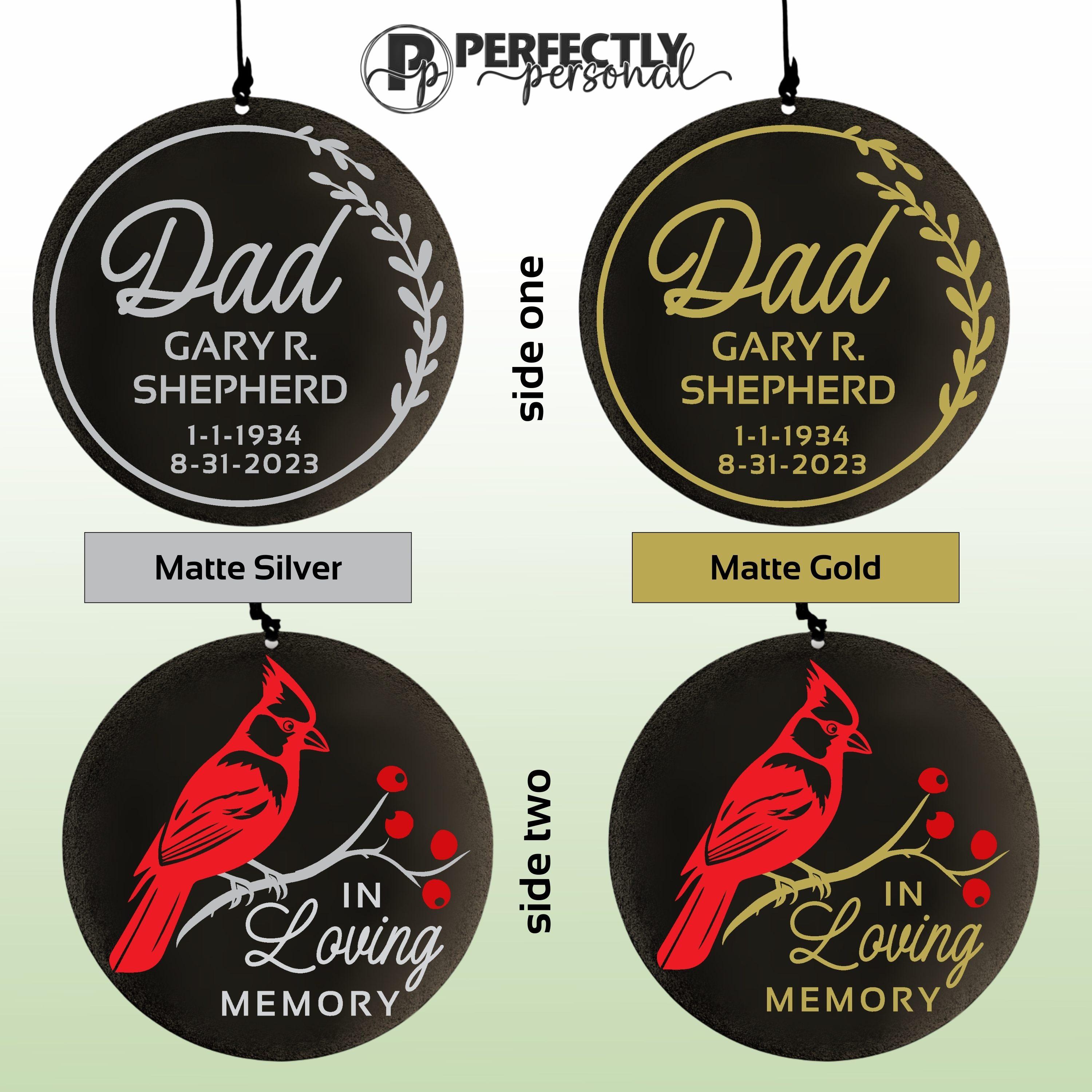 Dad Memorial Wind Chime, Cardinal
