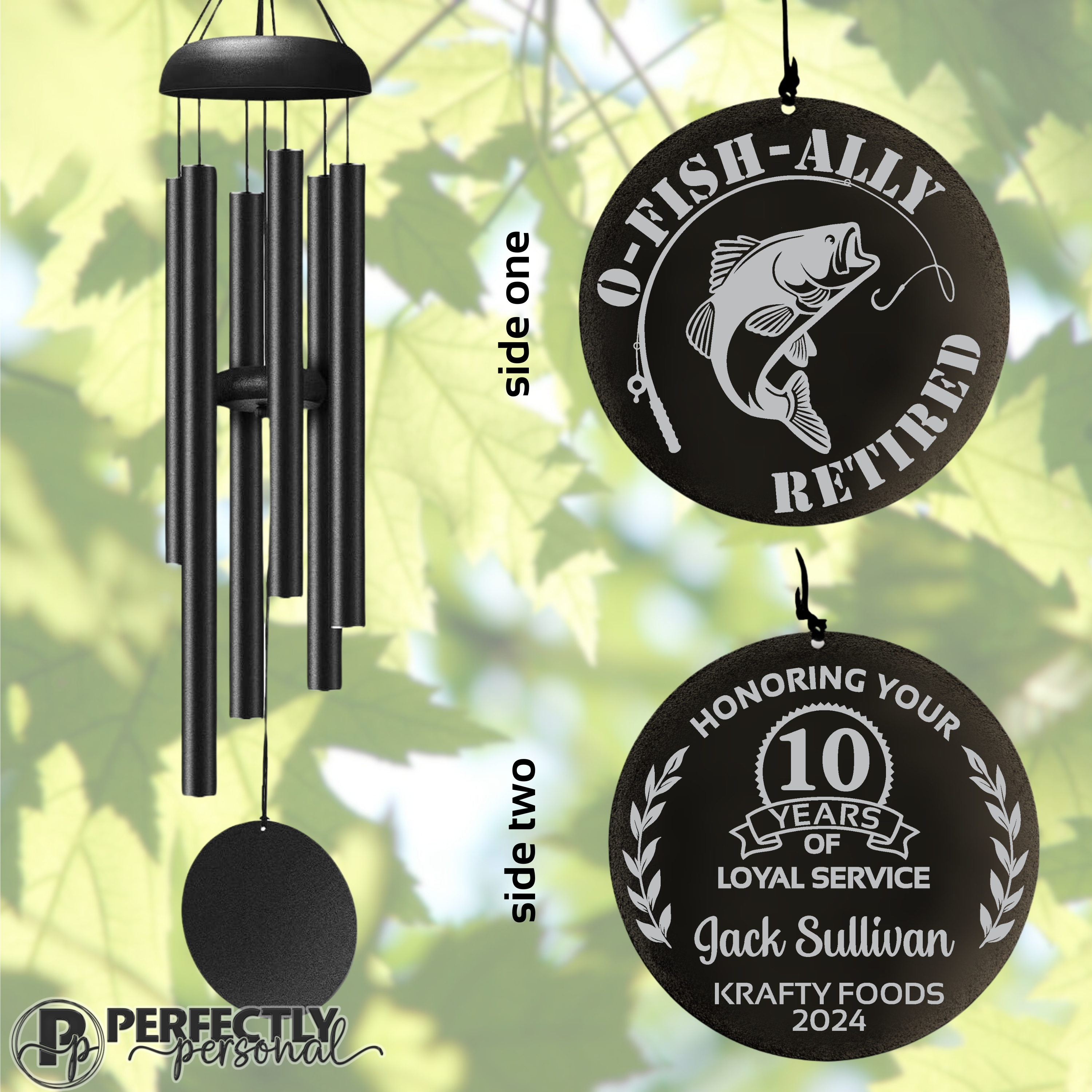 Fishing retirement wind chimes