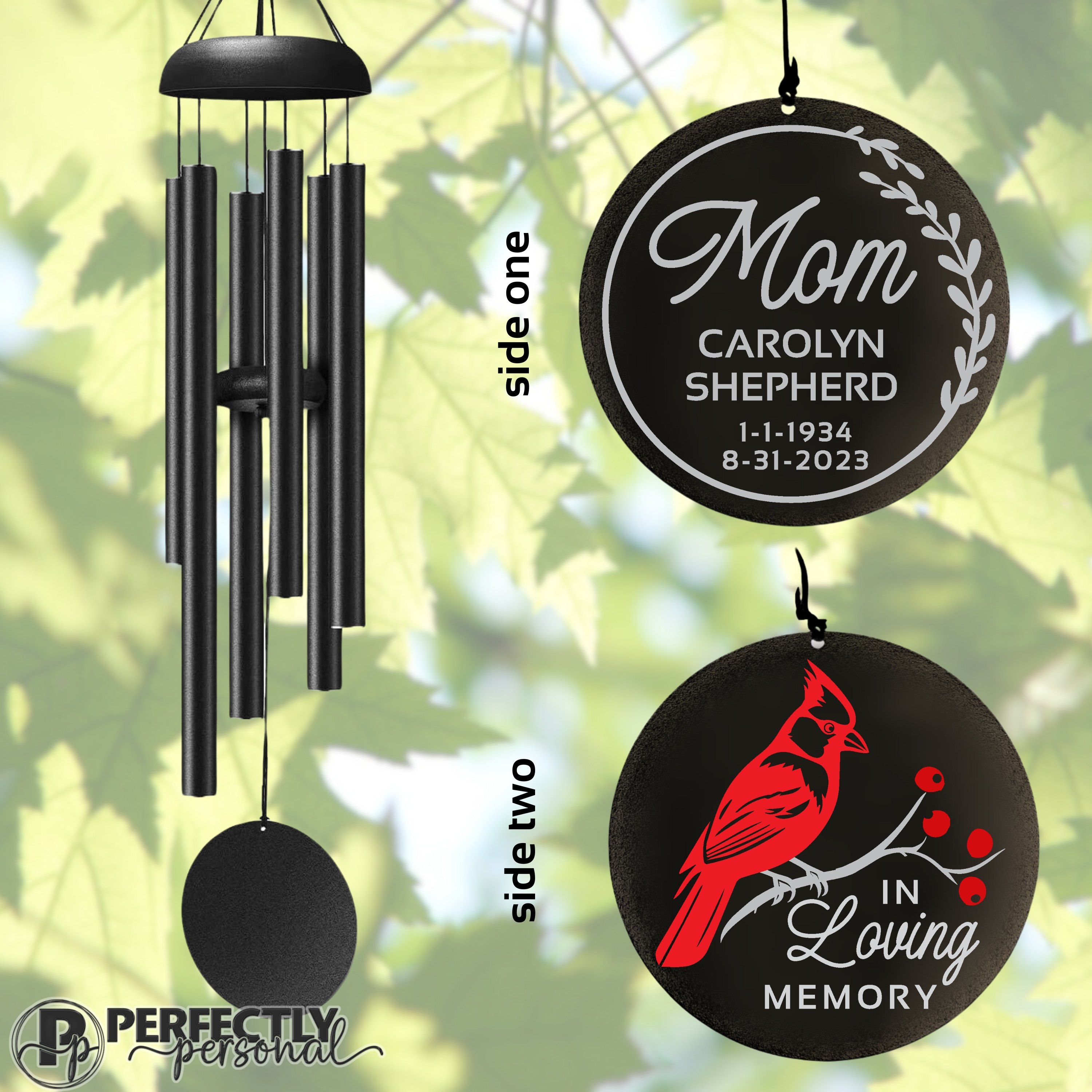 Mom Memorial Wind Chimes, Cardinal