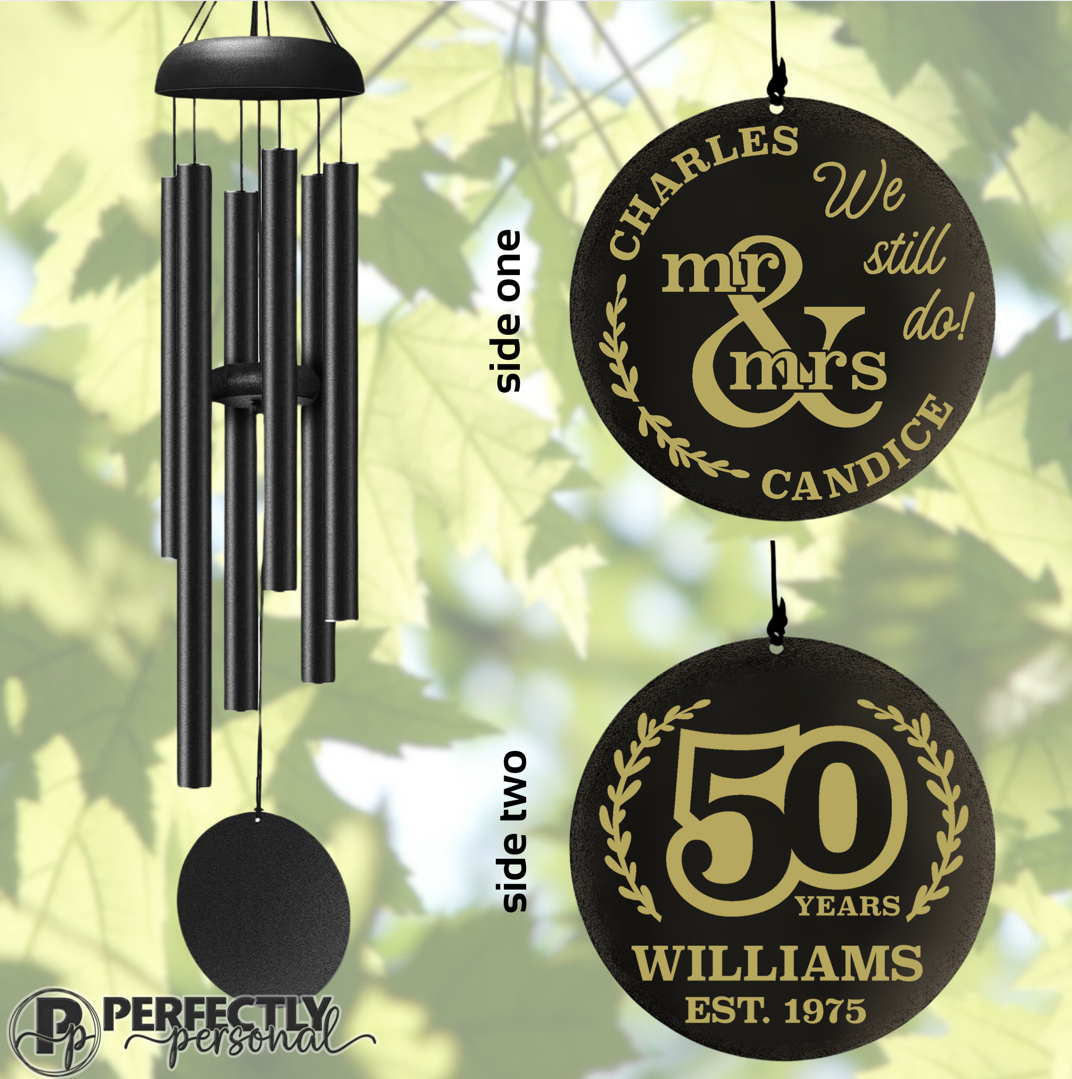 Mr and Mrs anniversary wind chimes