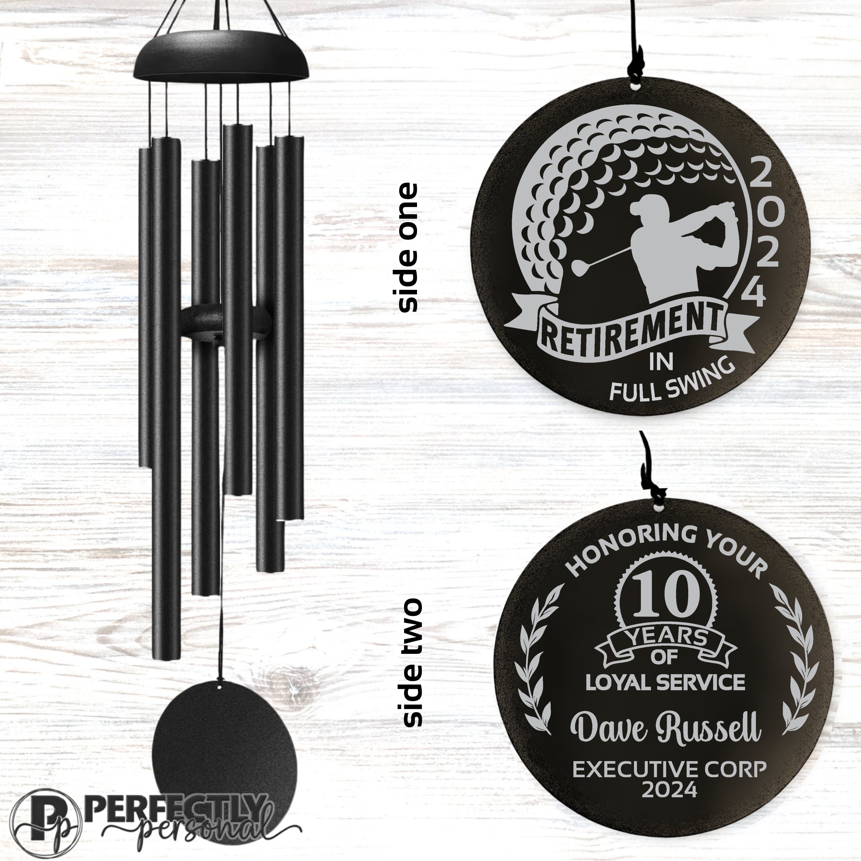 Golfing retirement wind chimes