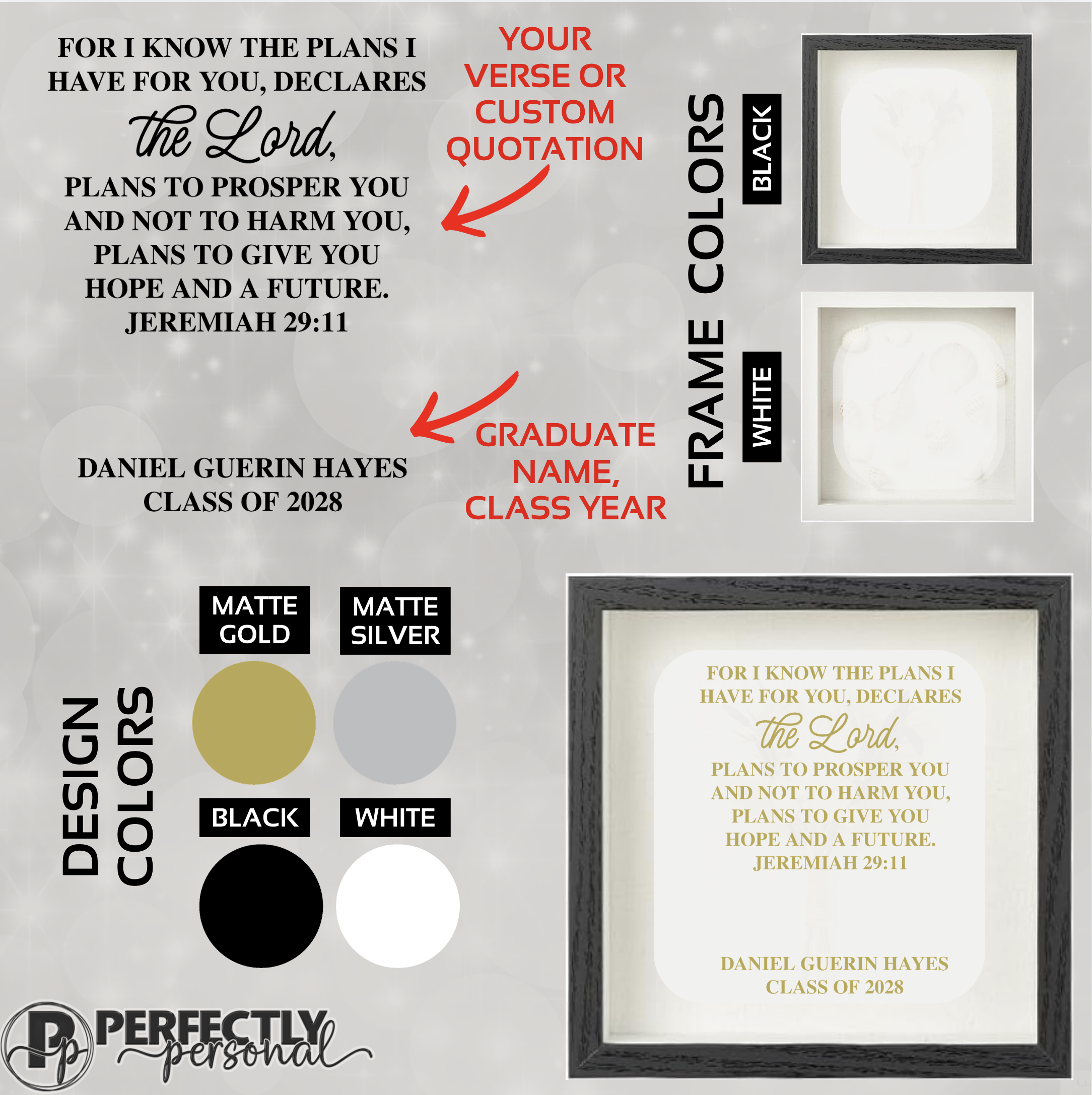 Graduate Wisdom & Wishes shadow box