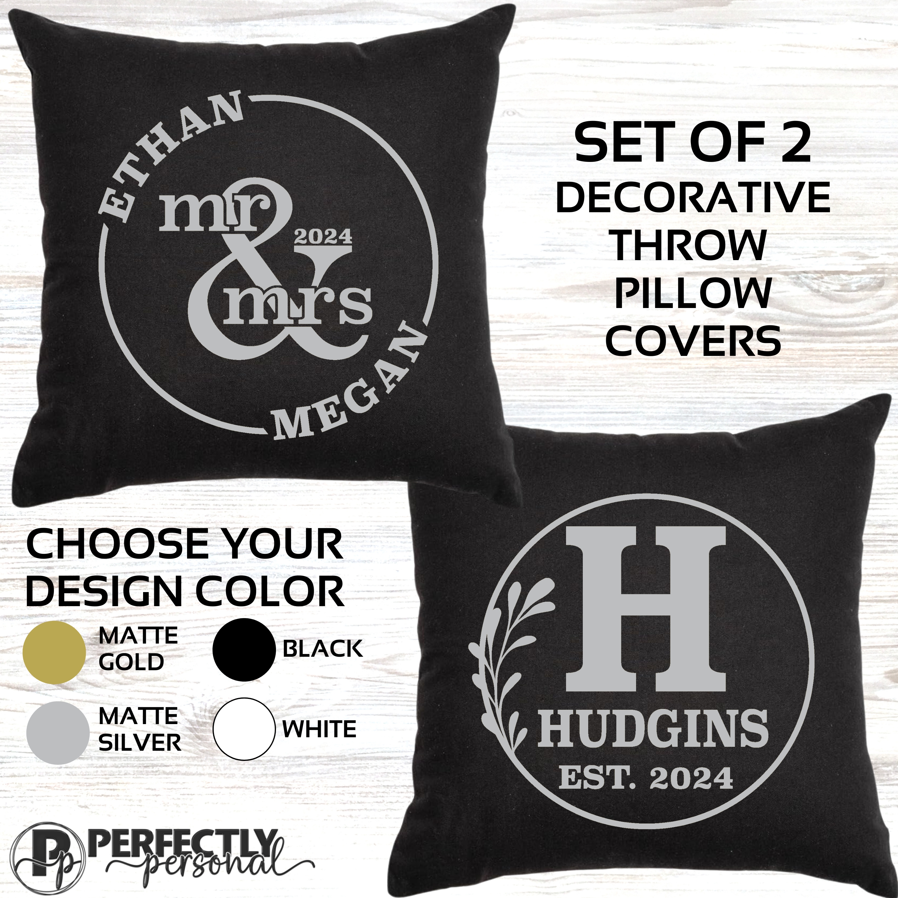 Mr. and Mrs. personalized pillow cases (set of 2)