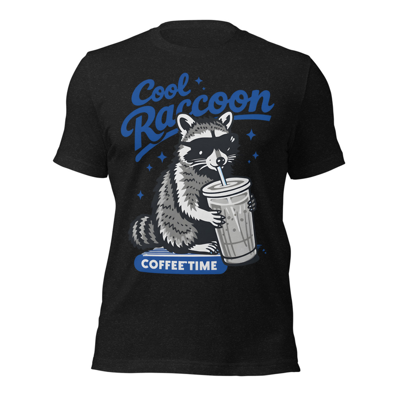 Cool Raccoon Coffee Time T-Shirt
