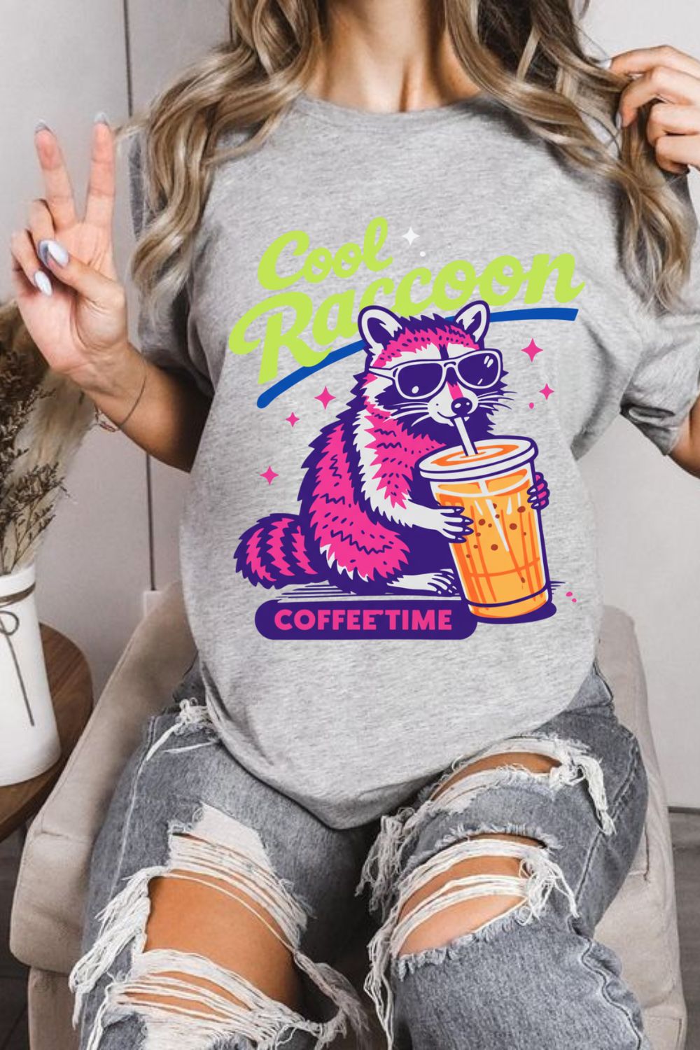 Cool Raccoon Coffee Time Unisex classic tee
