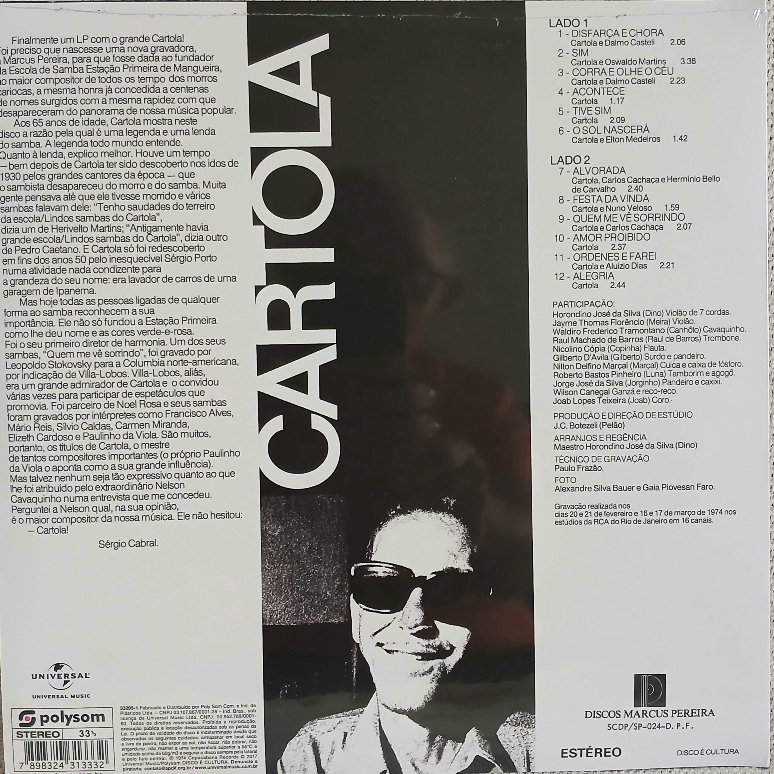  LP  Cartola  Vinil 180g