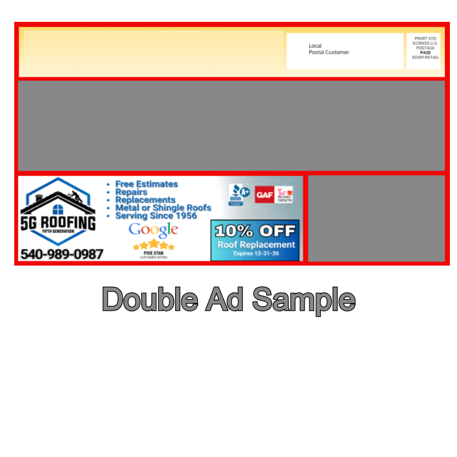 1 mailing, Double Ad