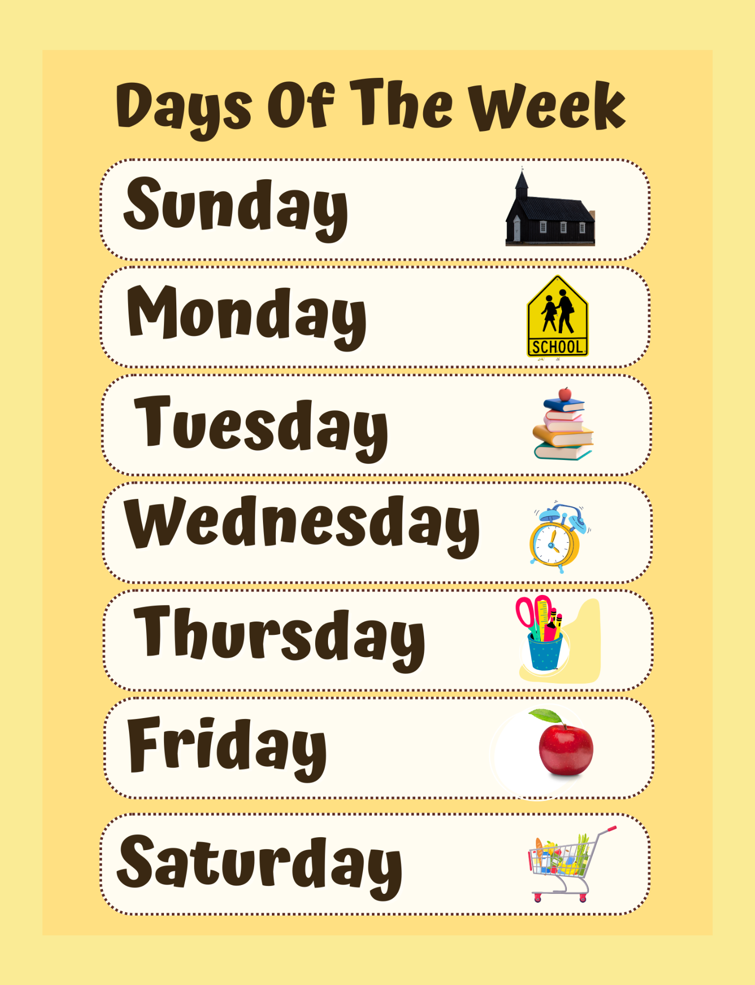 Days of the Week Educational Poster