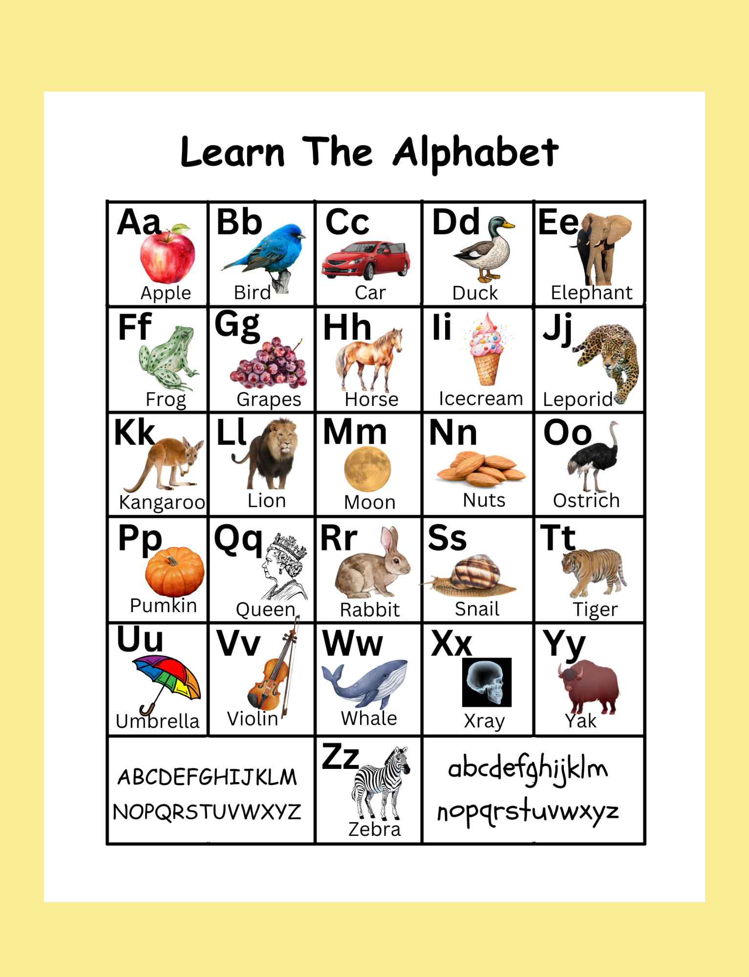 Alphabet Learning Poster